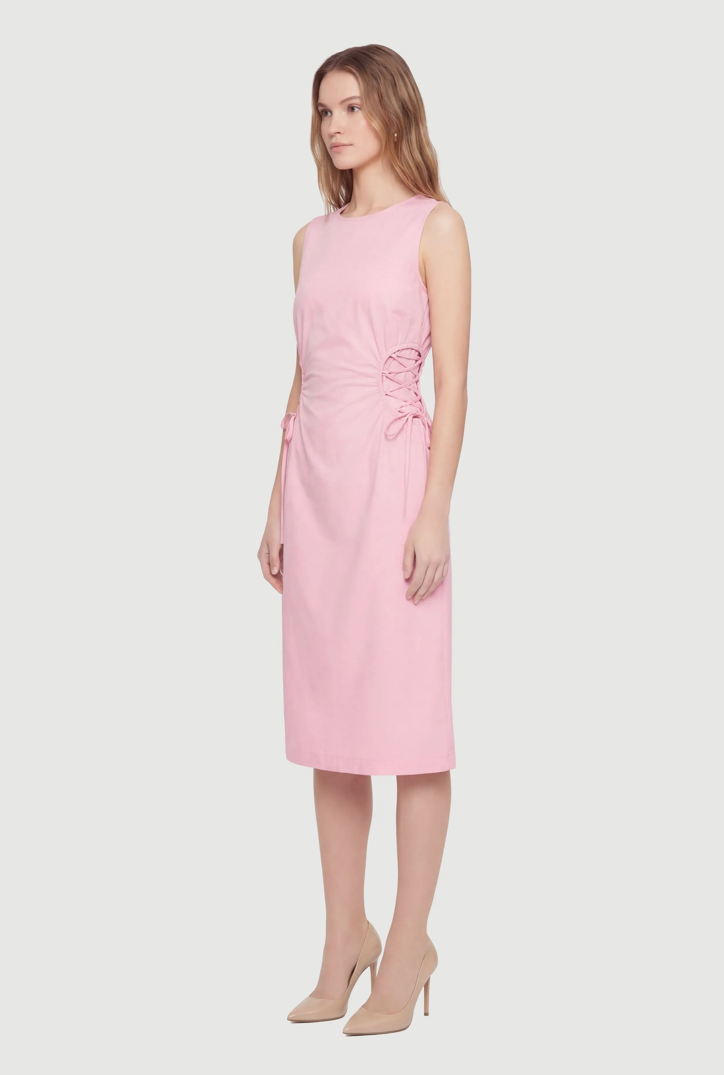 Lace Up Side Detail Sleeveless Midi Dress sold by Rainbow product image thumbnail 2