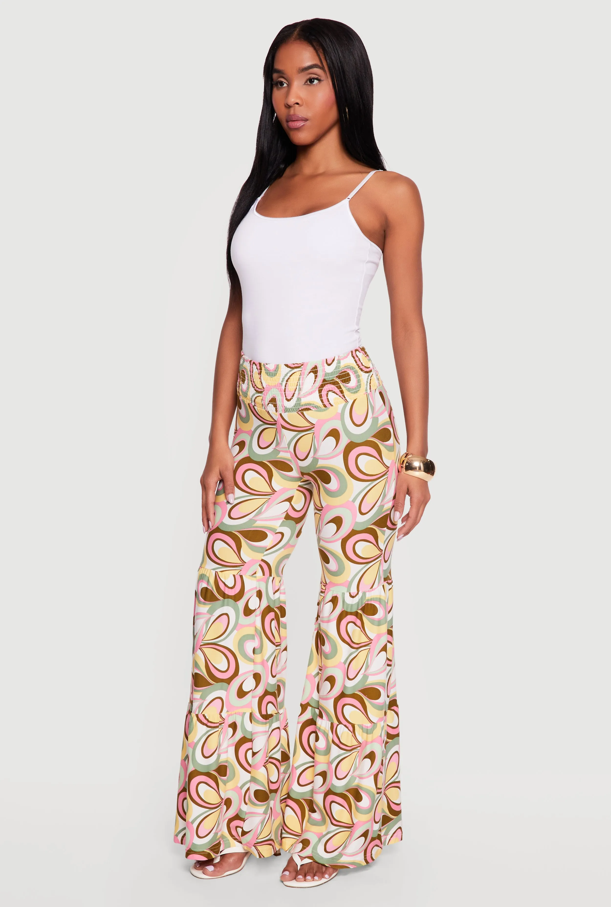 Patterned Tiered Flare Pants sold by Rainbow product image thumbnail 3
