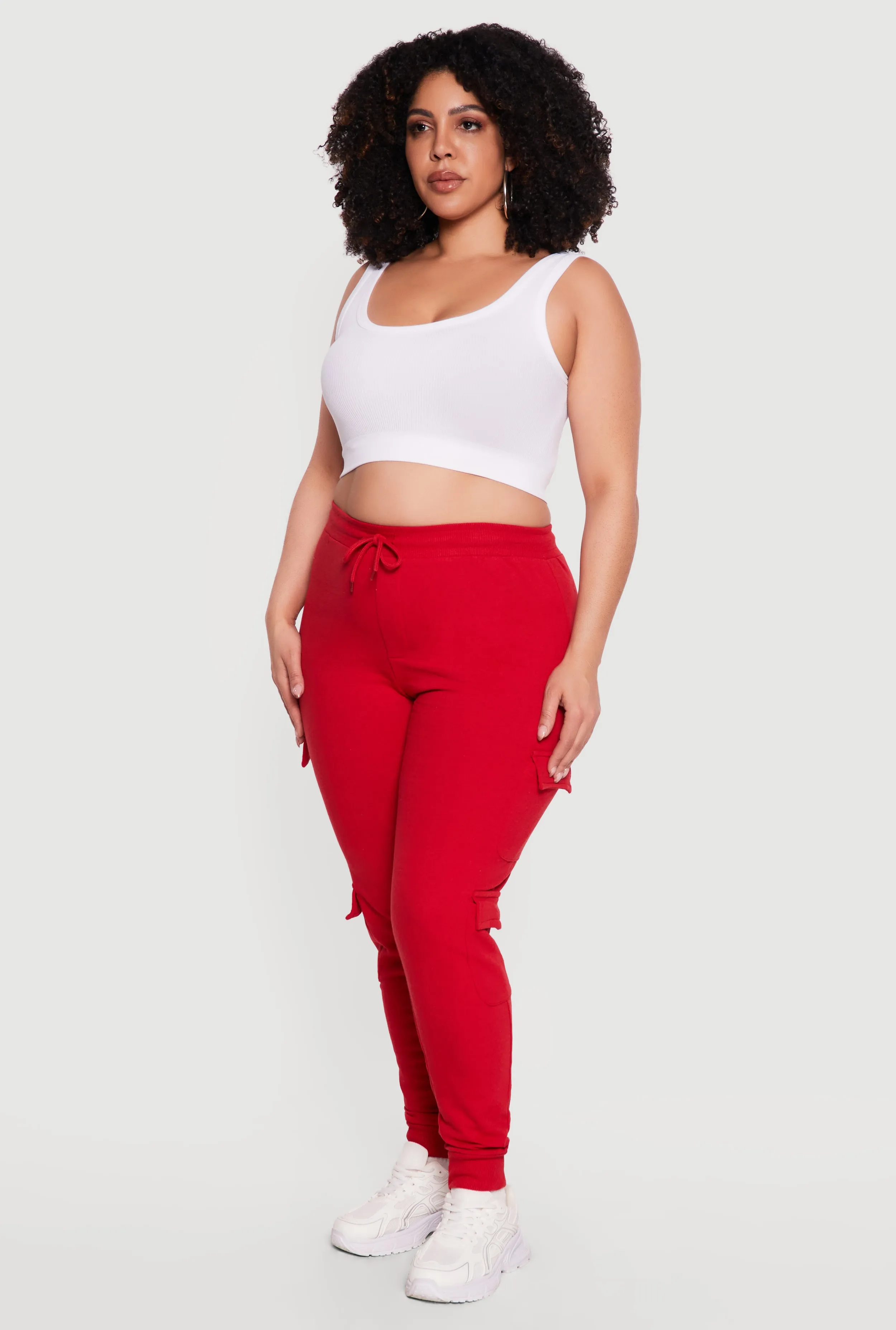 Plus Size High Drawstring Waist Cargo Joggers sold by Rainbow product image thumbnail 2