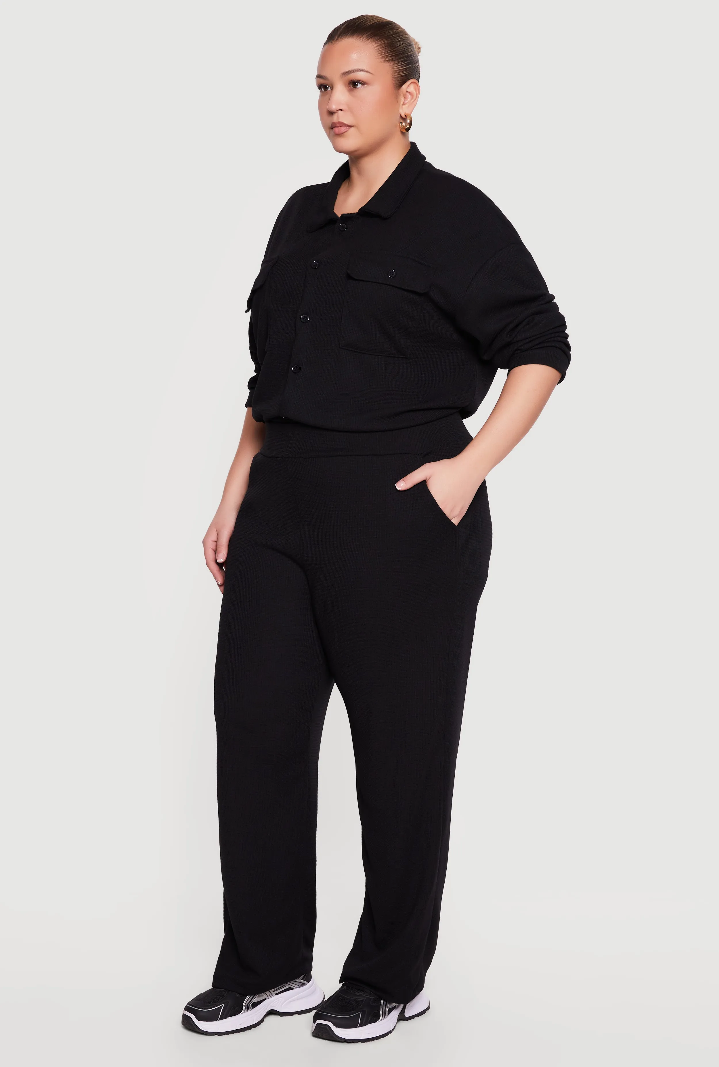 Plus Size Wide Leg Textured Knit Pants sold by Rainbow product image thumbnail 2