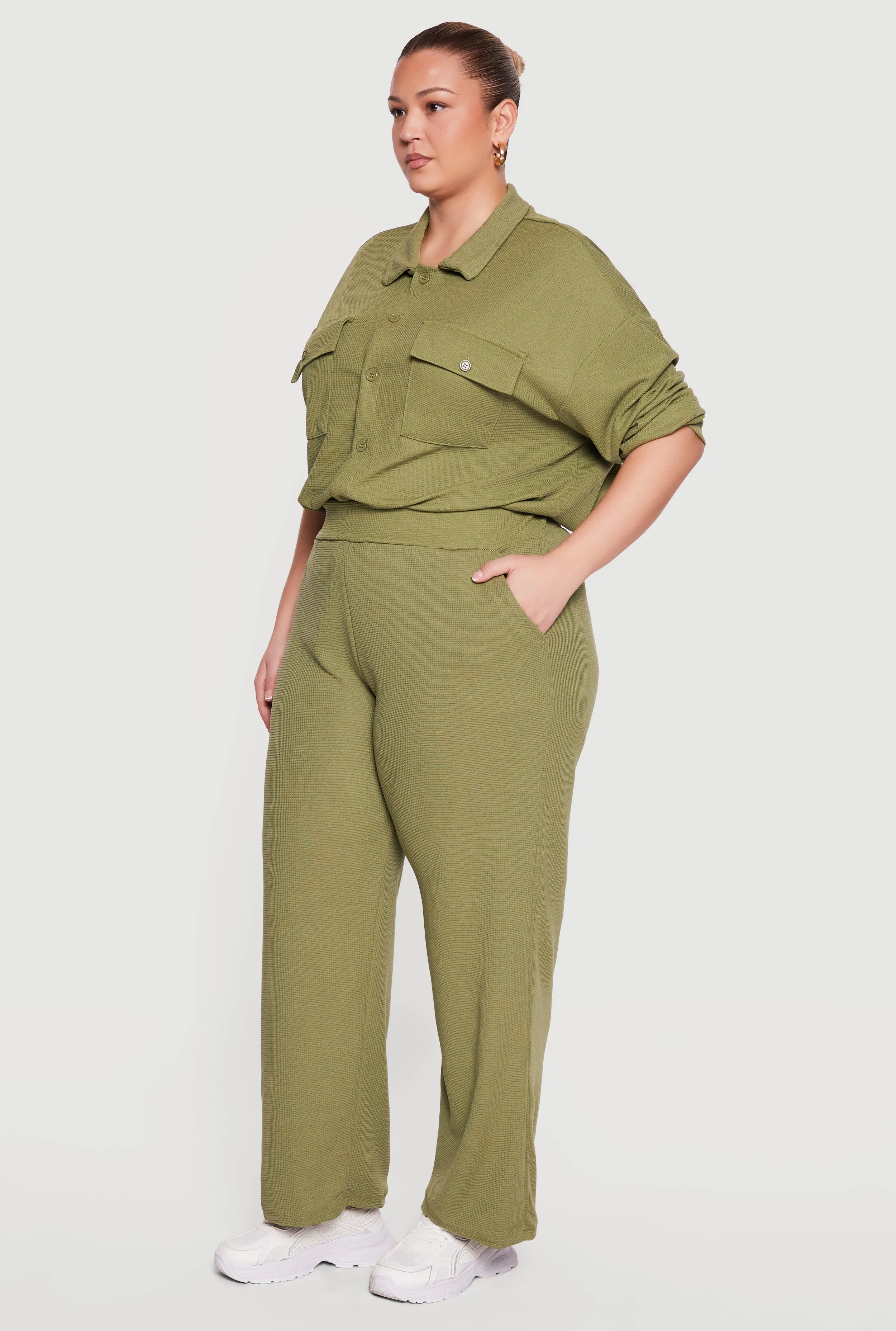 Plus Size Wide Leg Textured Knit Pants sold by Rainbow product image thumbnail 2