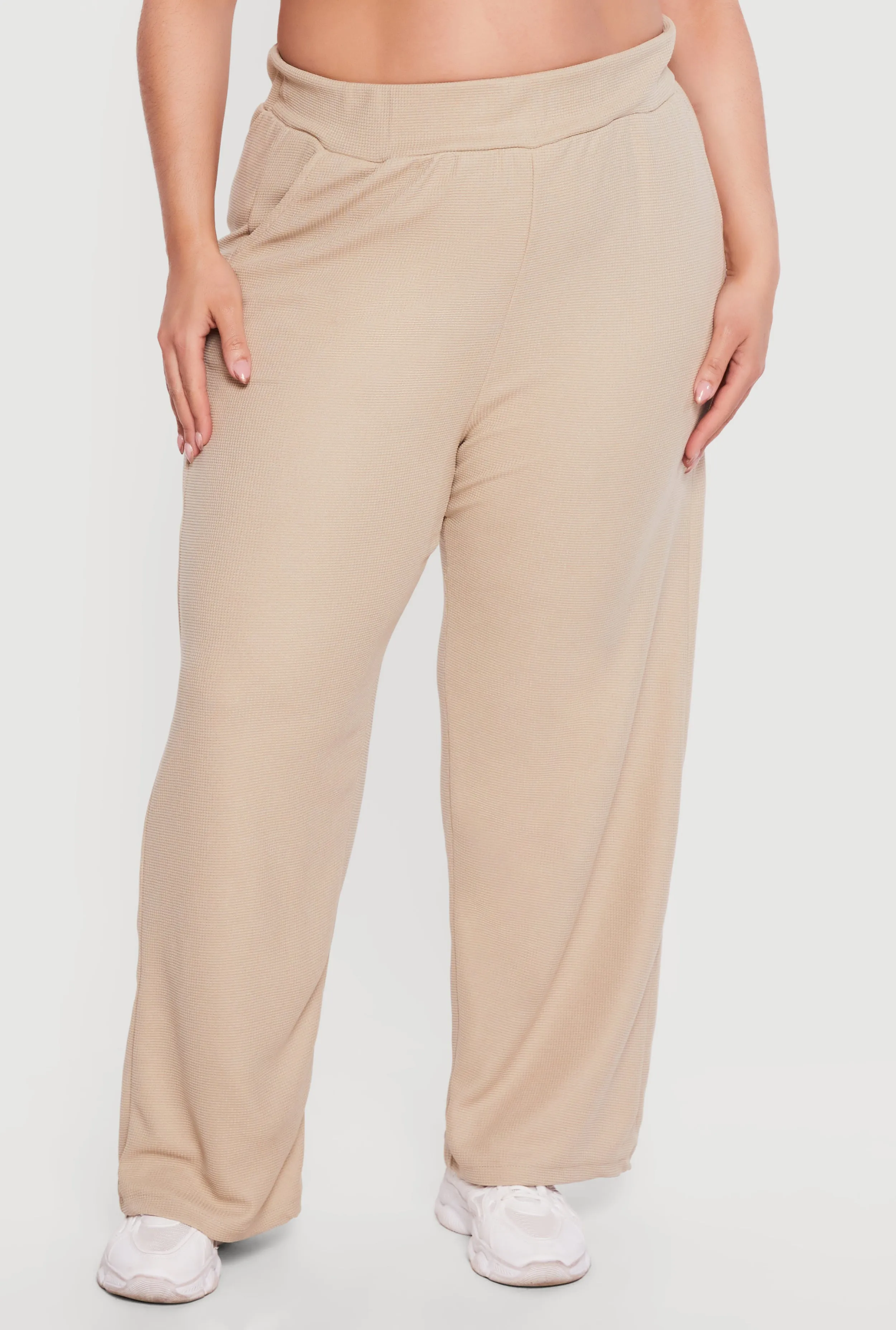 Plus Size Wide Leg Textured Knit Pants sold by Rainbow product image thumbnail 3