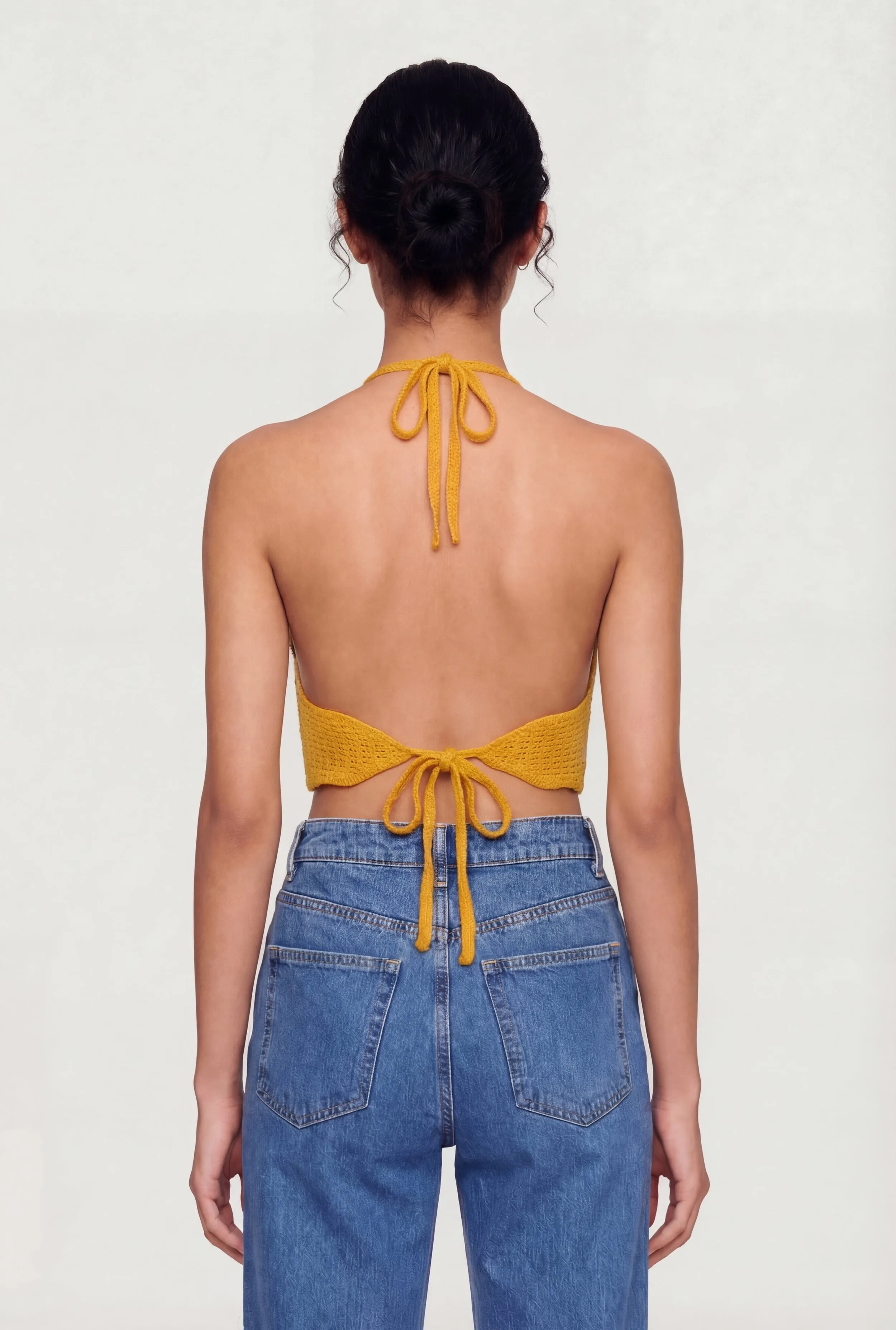 Crochet Scalloped Hem Halter Crop Top sold by Rainbow product image thumbnail 5