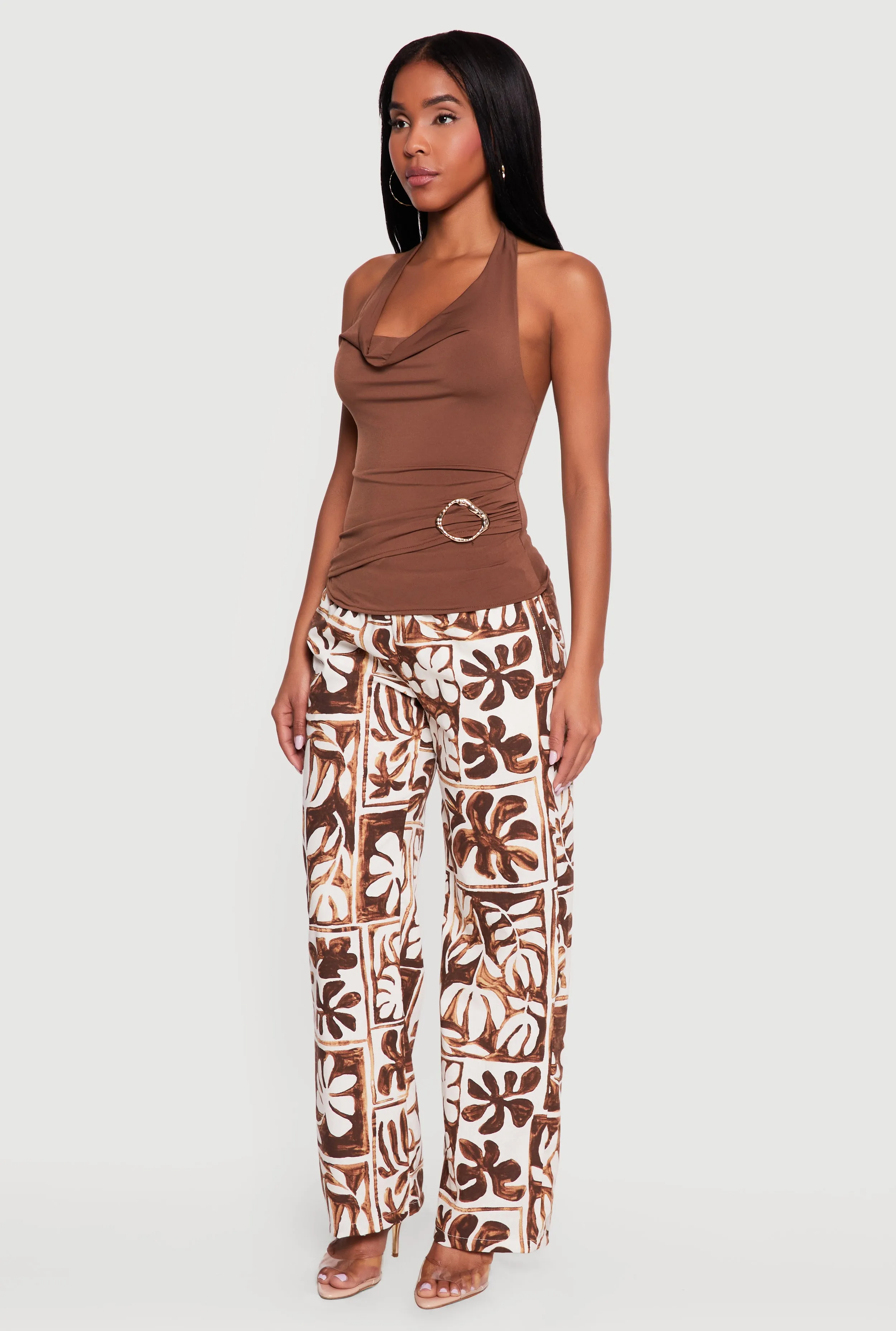 Metallic Detail Cowl Neck Halter Blouse sold by Rainbow product image thumbnail 3