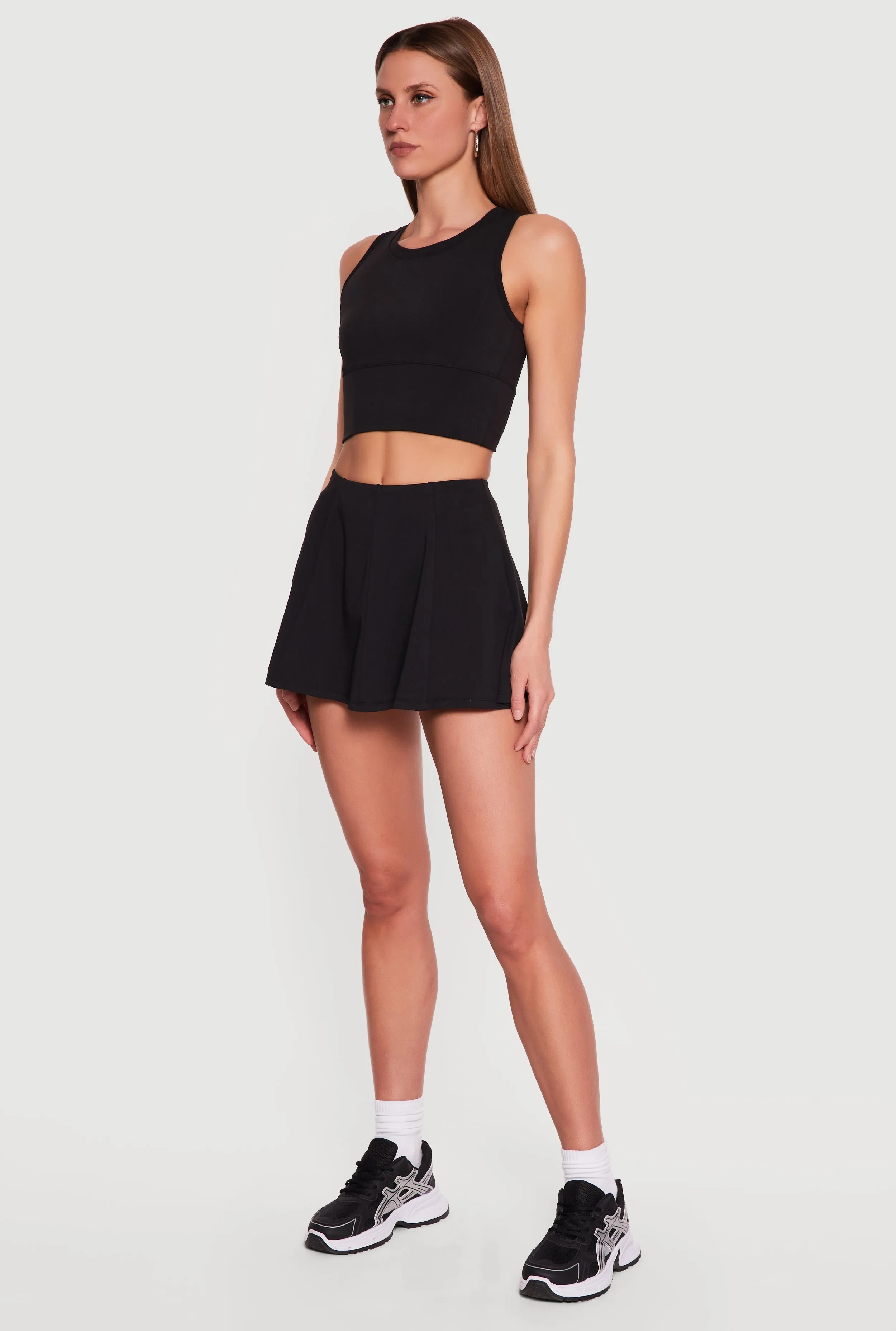 High Waisted Cell Phone Pocket Lined Mini Skirt sold by Rainbow product image thumbnail 2