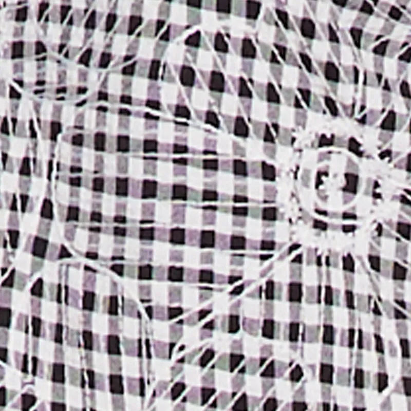 Floral Decorative Stitch Gingham Tie Back Crop Top sold by Rainbow product image thumbnail 4