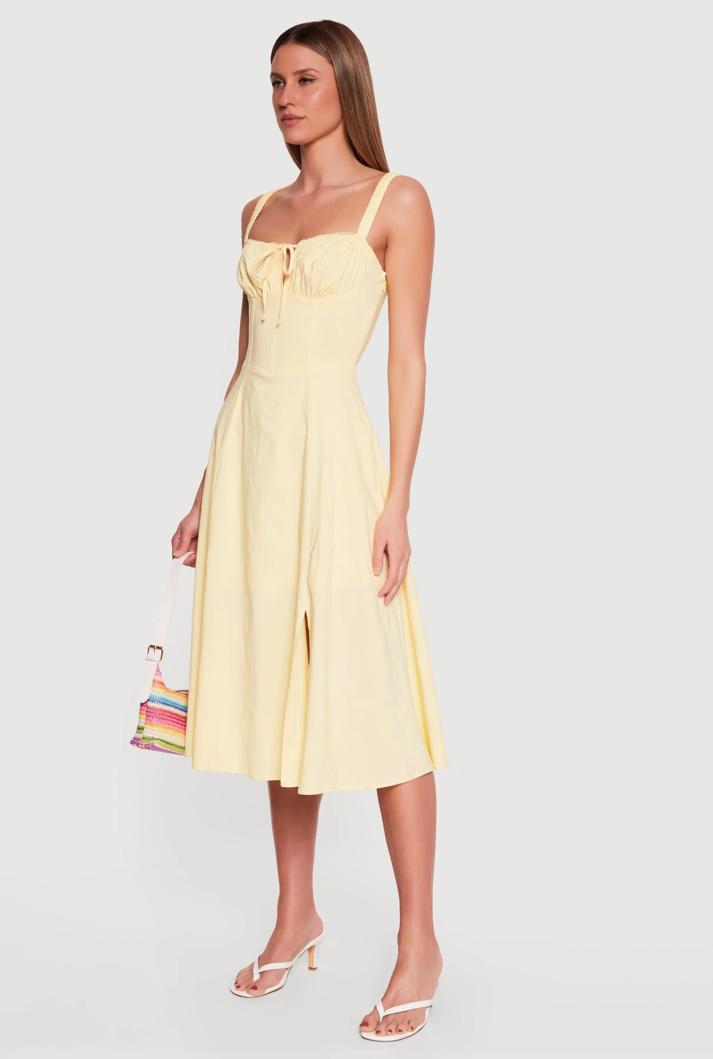 Drawstring Keyhole Lace Up Back Bustier Dress sold by Rainbow product image thumbnail 2