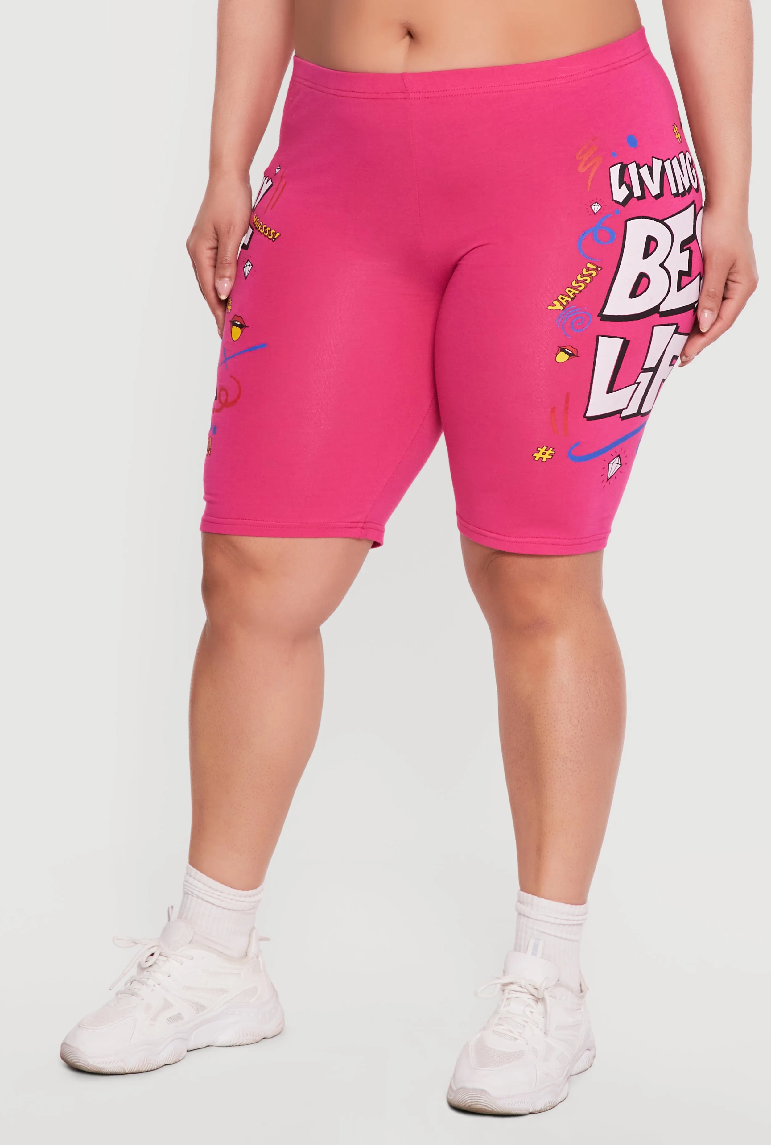Plus Size Living My Best Life Bike Shorts sold by Rainbow product image thumbnail 3