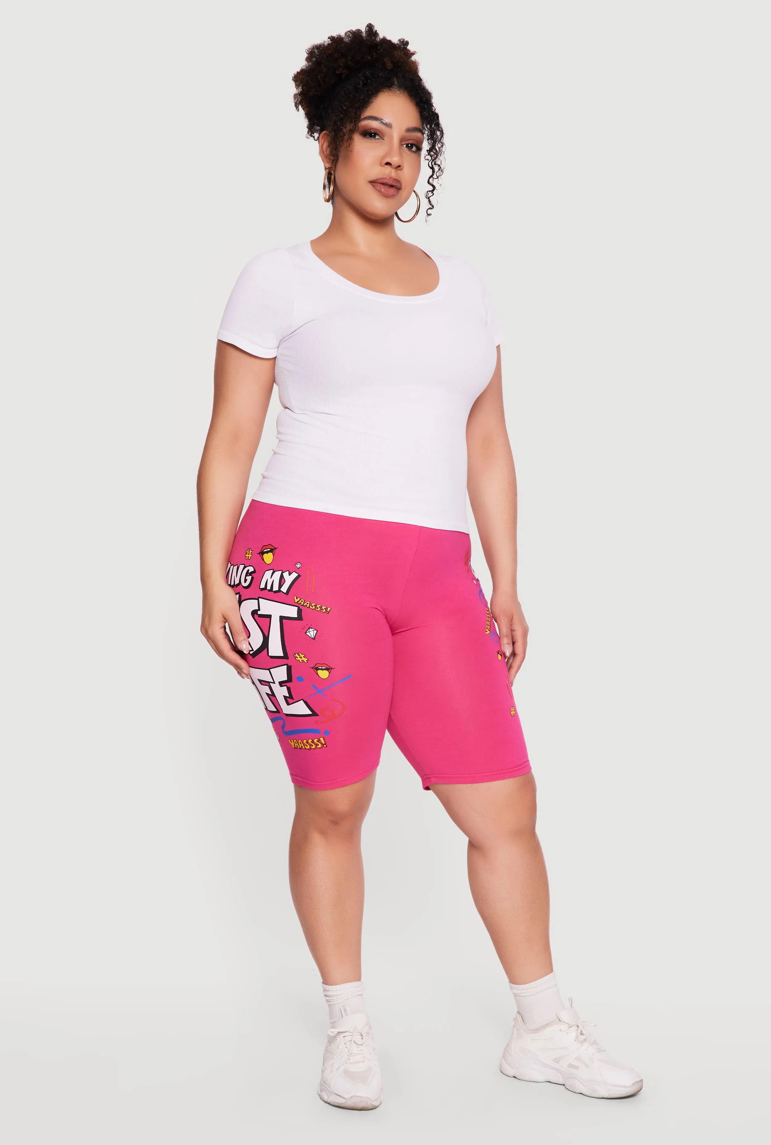 Plus Size Living My Best Life Bike Shorts sold by Rainbow