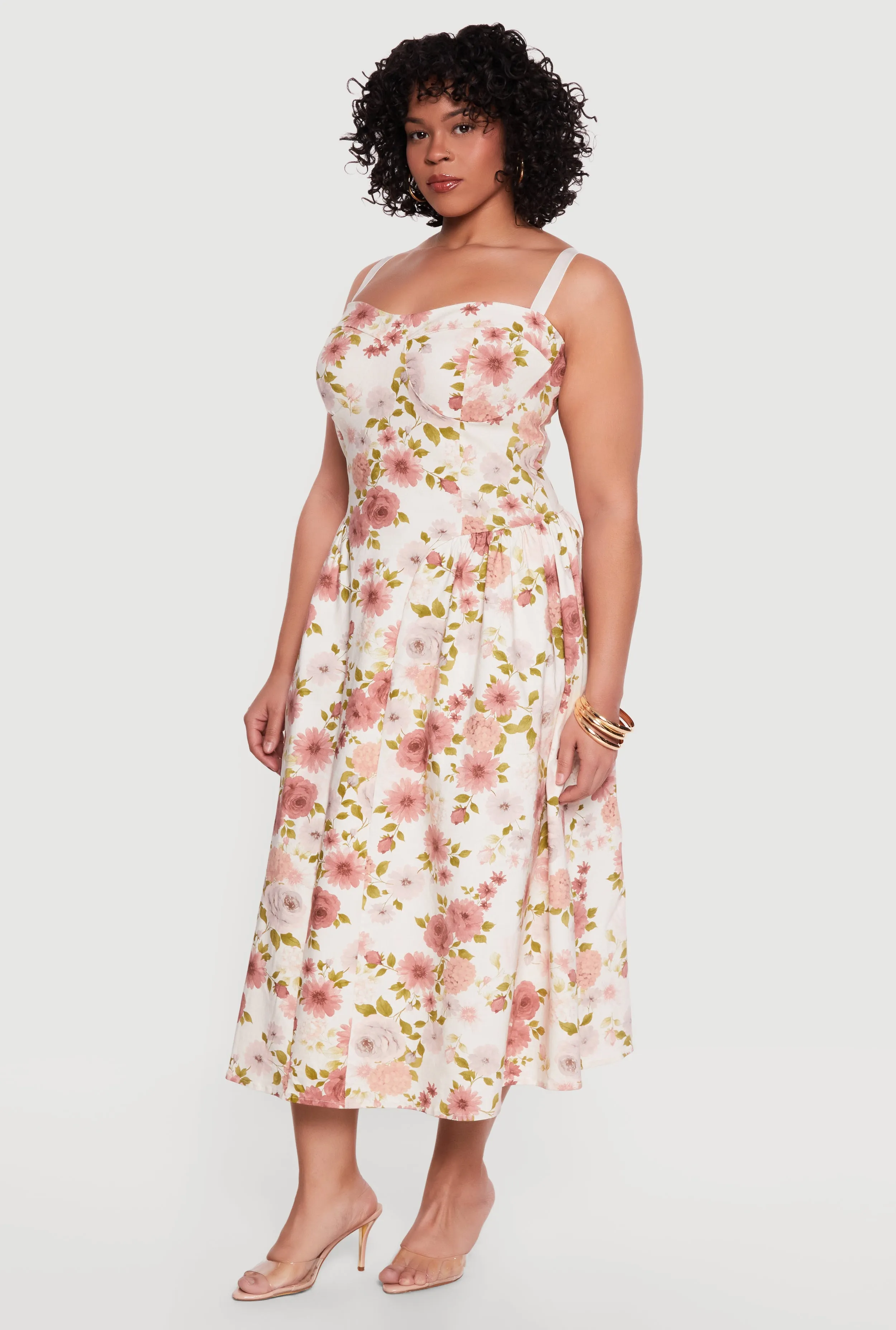 Plus Size Floral Print Bustier Sundress sold by Rainbow product image thumbnail 2