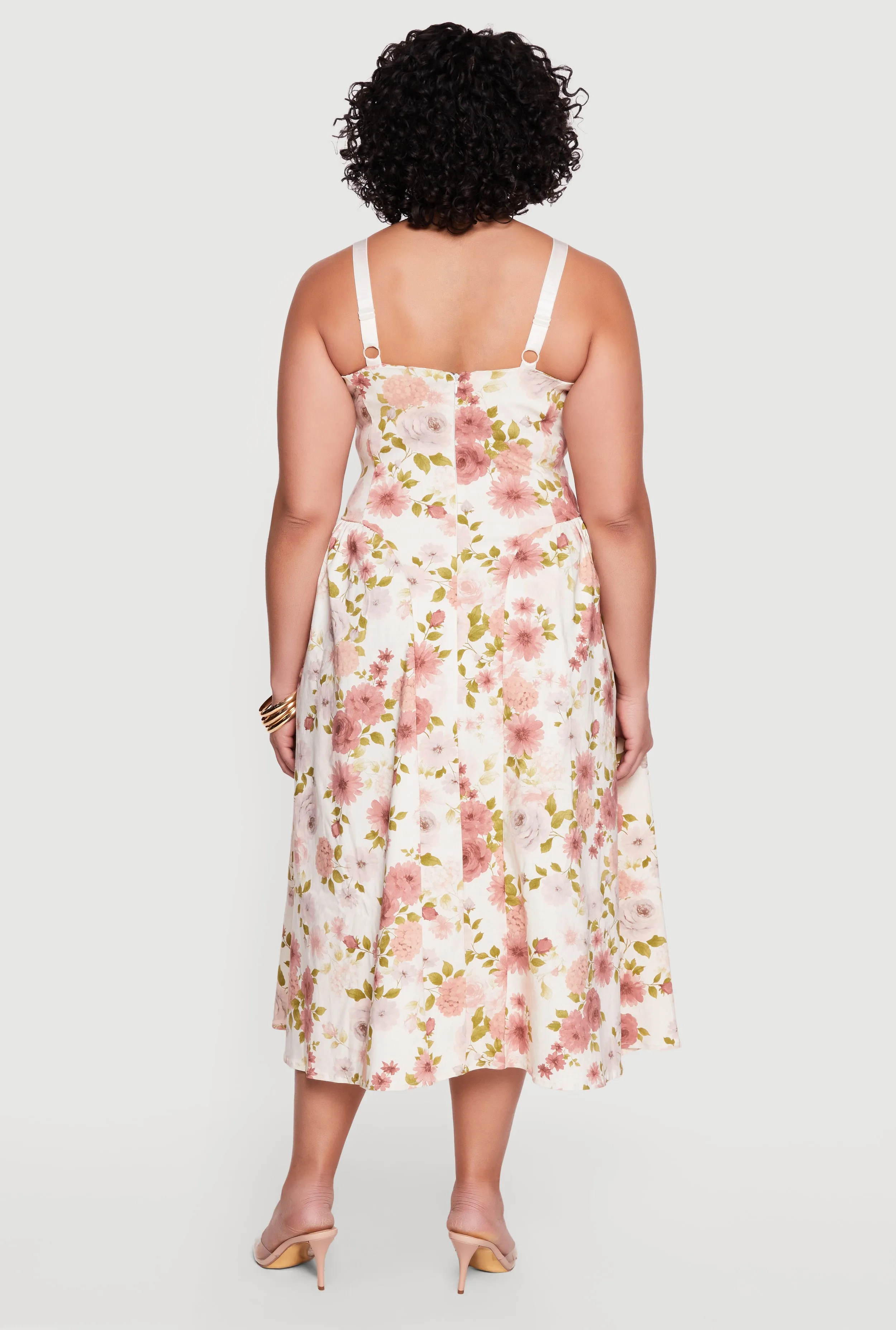 Plus Size Floral Print Bustier Sundress sold by Rainbow product image thumbnail 3