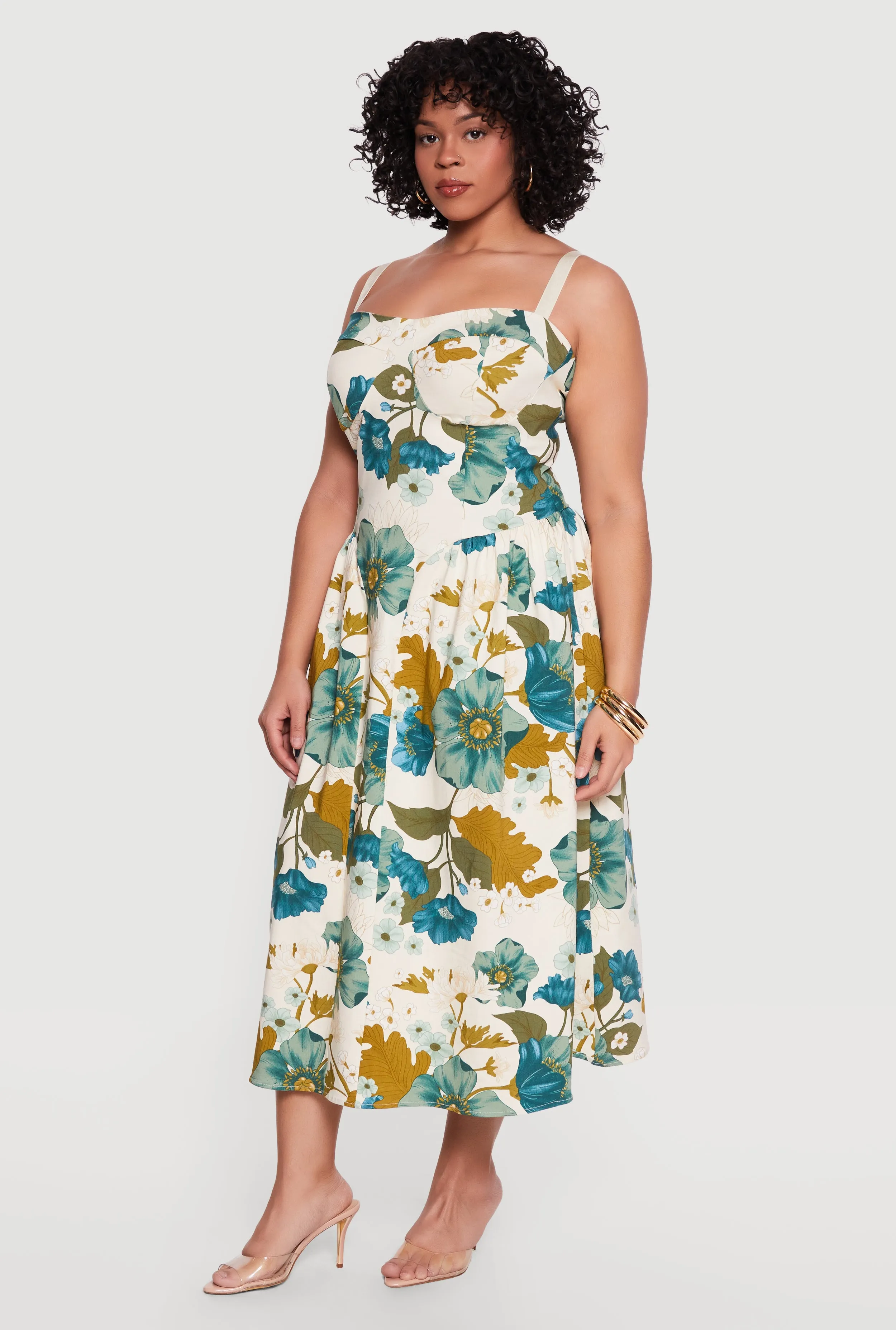 Plus Size Floral Print Bustier Sundress sold by Rainbow product image thumbnail 2