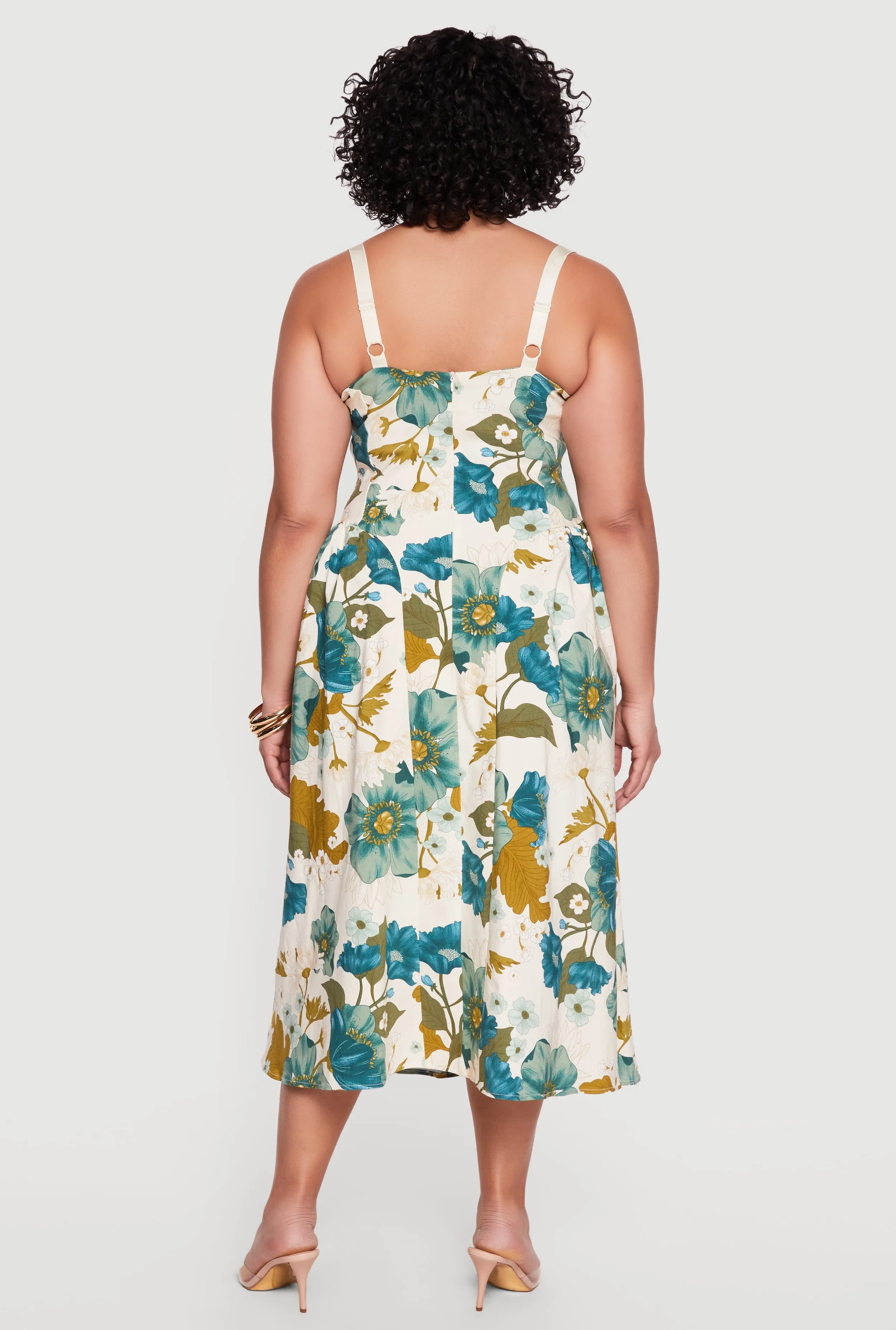 Plus Size Floral Print Bustier Sundress sold by Rainbow product image thumbnail 3
