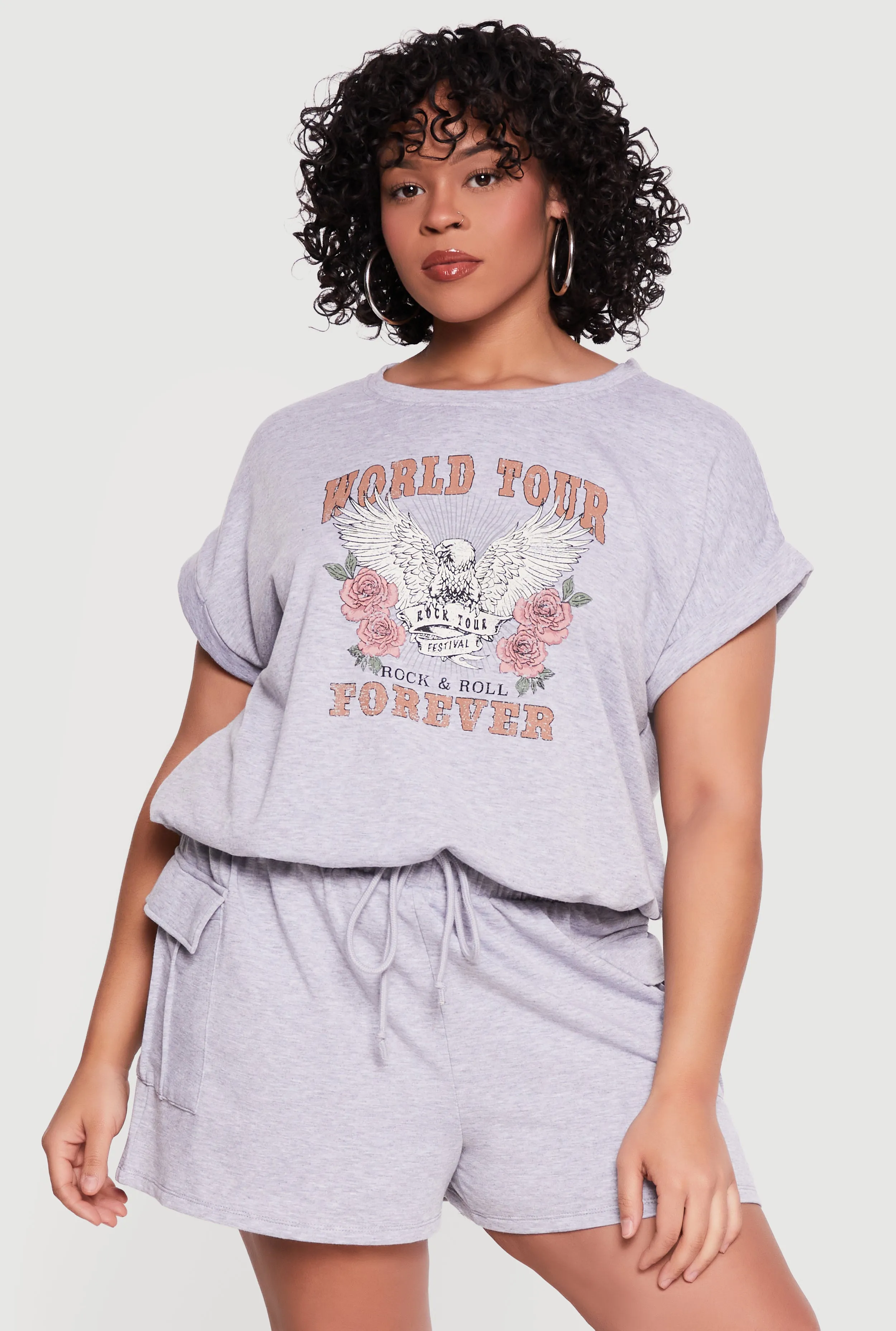 Plus Size Almost Famous Graphic Bubble Hem Pullover Top sold by Rainbow product image thumbnail 2