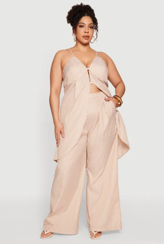 Plus Size Striped Palazzo Pants made by Rainbow