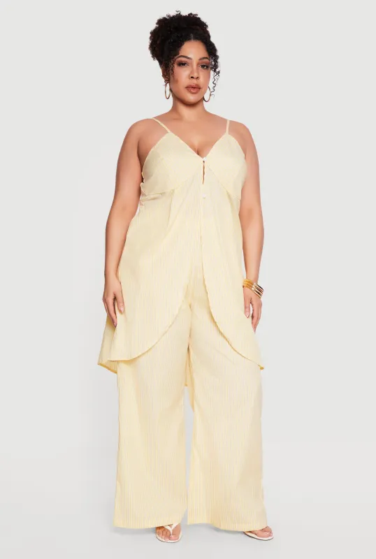 Plus Size Striped Palazzo Pants made by Rainbow