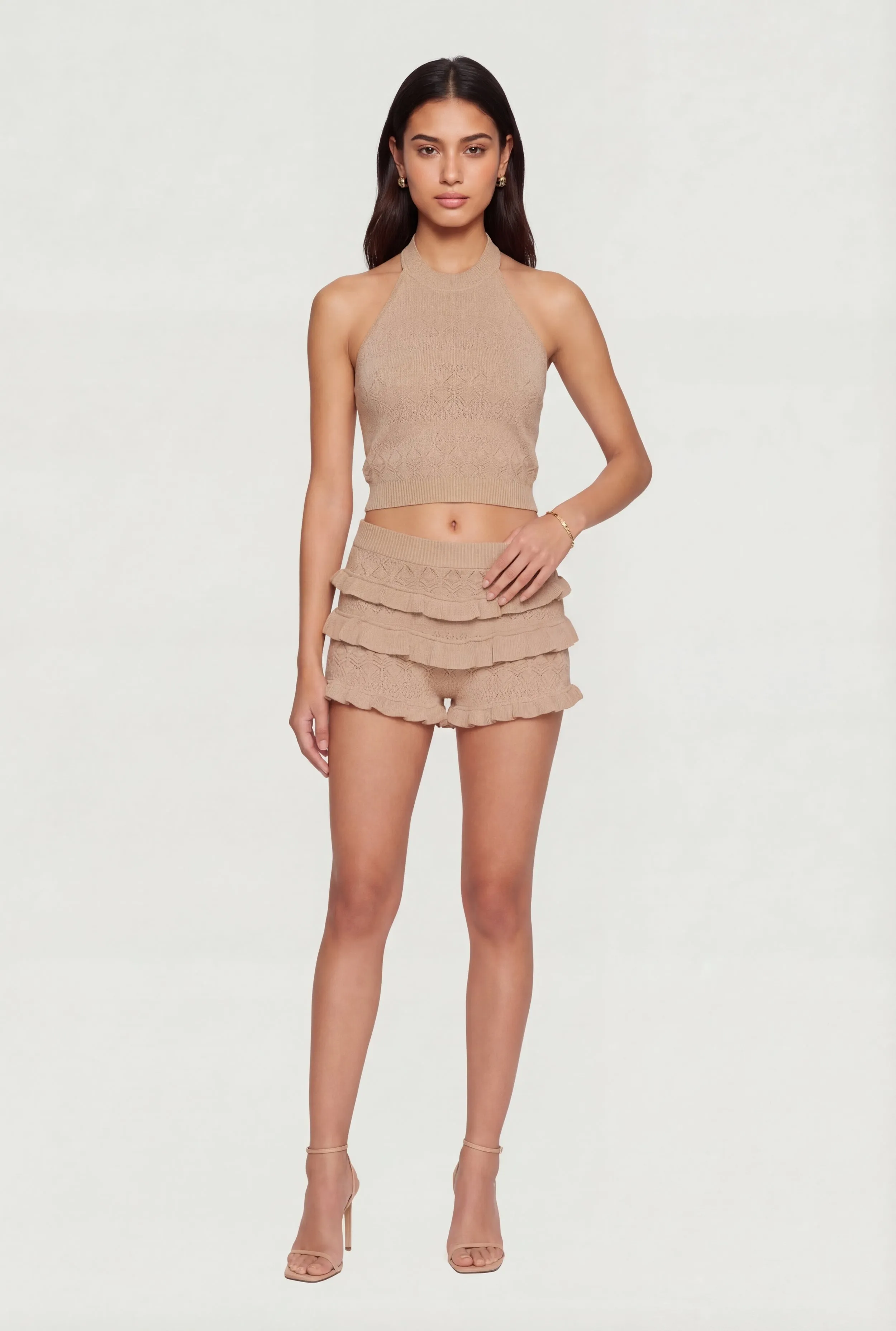 Pointelle Knit Ruffle Trim Shorts sold by Rainbow