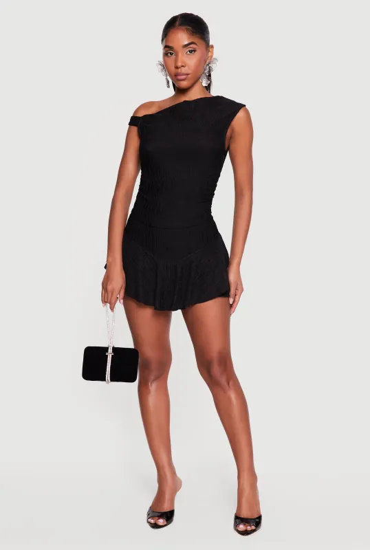 Drop Waist Ruffle Overlay Skort made by iris