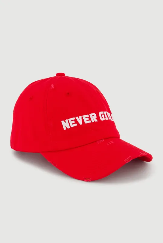 Never Give Up Baseball Cap made by Rainbow