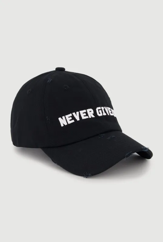 Never Give Up Baseball Cap made by Rainbow