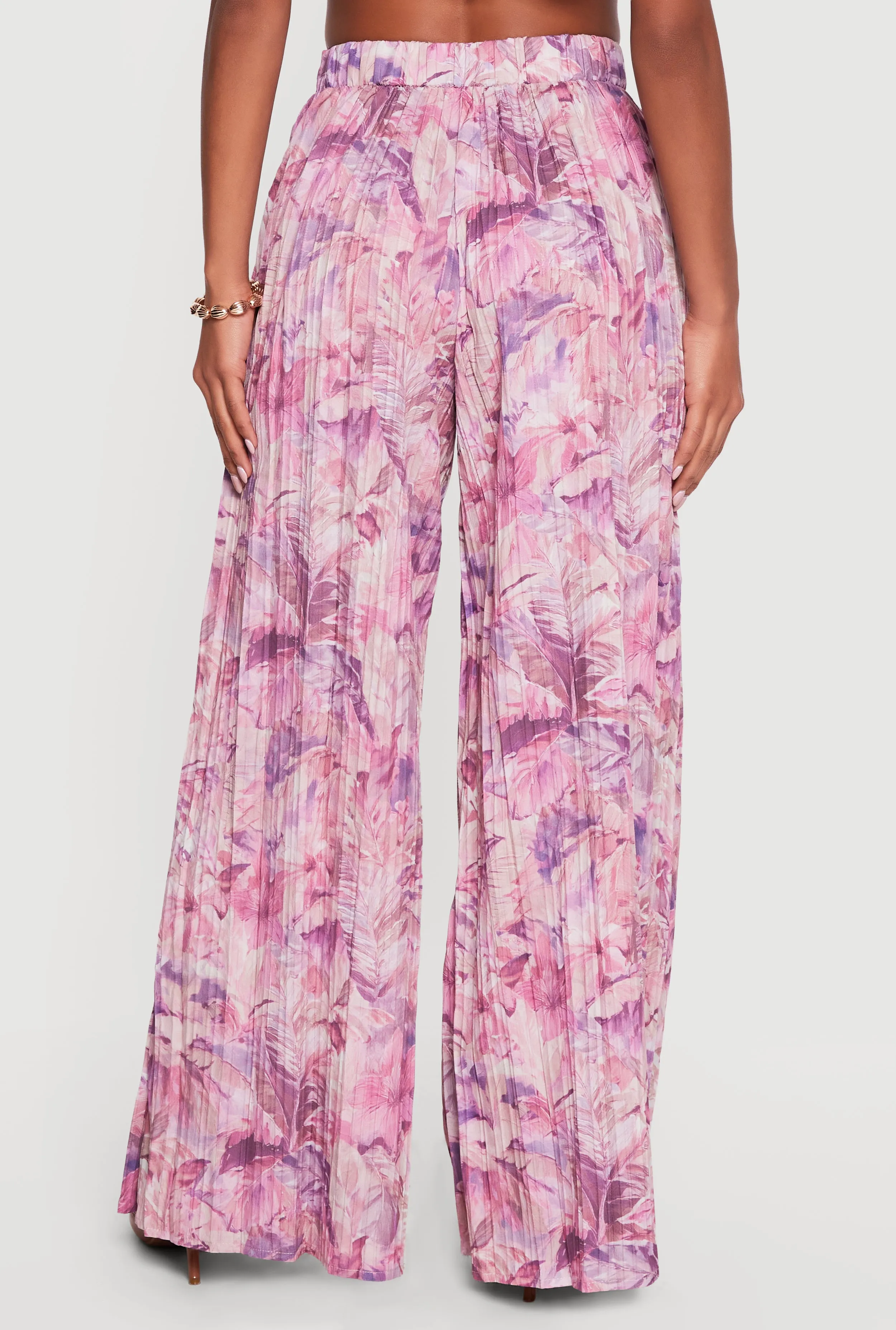Leaf Print High Waisted Palazzo Pants sold by Rainbow product image thumbnail 5