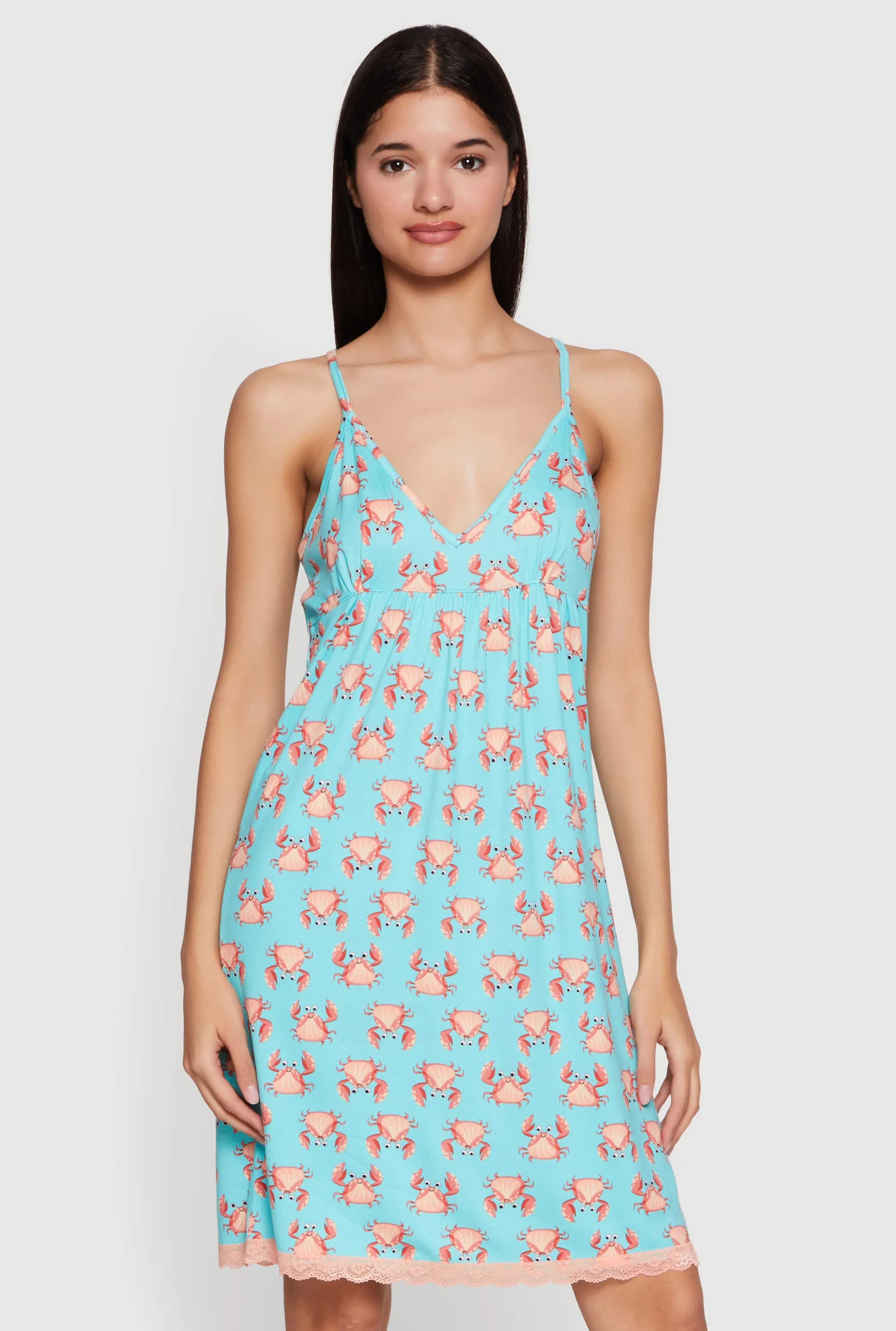 Patterned Soft Knit Racerback Cami Nightgown sold by Rainbow product image thumbnail 4