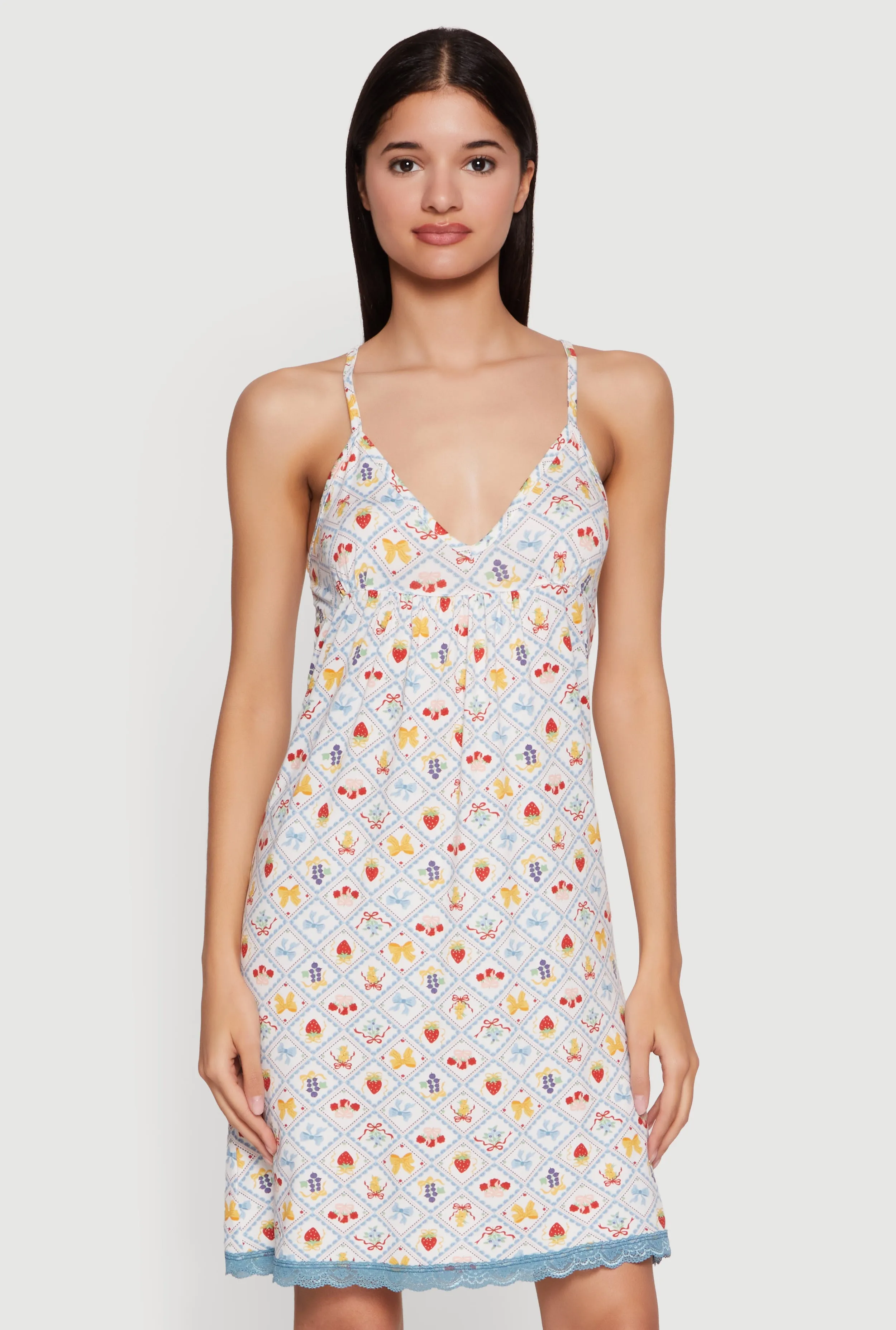 Patterned Soft Knit Racerback Cami Nightgown sold by Rainbow product image thumbnail 2