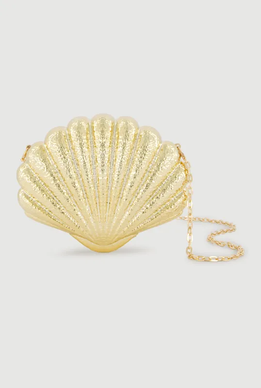 Seashell Clutch with Removable Chain Strap made by Rainbow