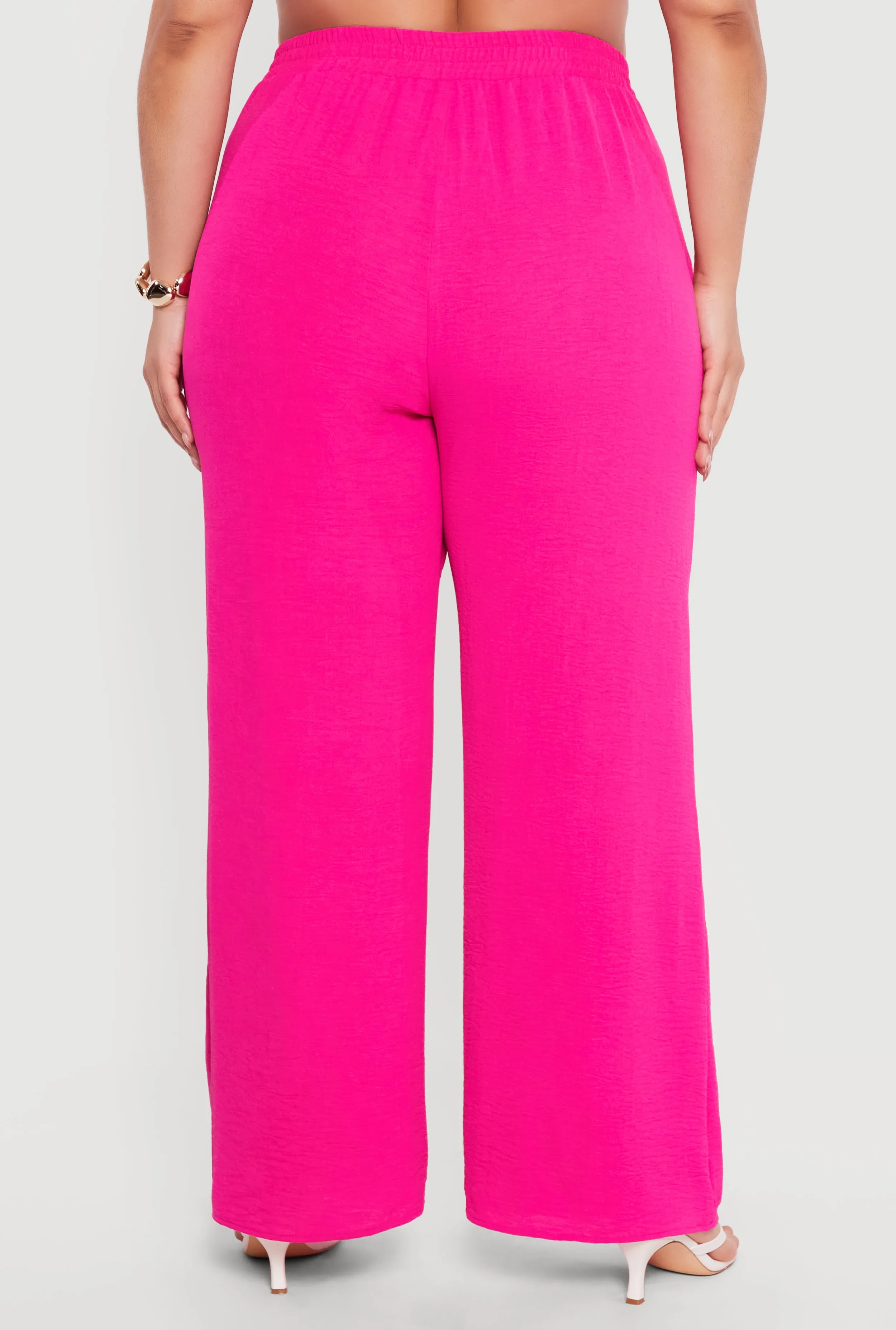 Plus Size Crepe Knit High Waisted Wide Leg Pants sold by Rainbow product image thumbnail 5