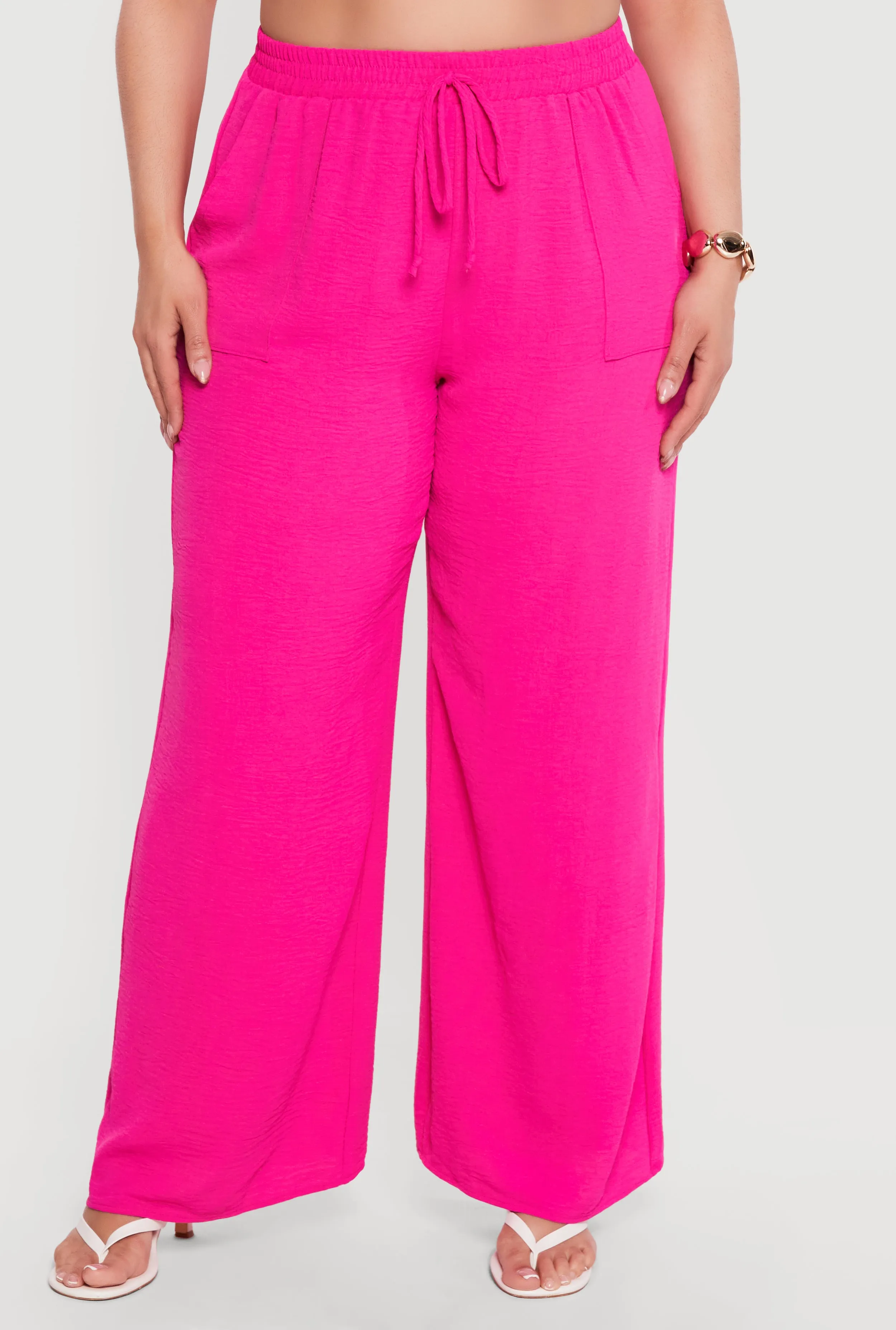 Plus Size Crepe Knit High Waisted Wide Leg Pants sold by Rainbow product image thumbnail 3