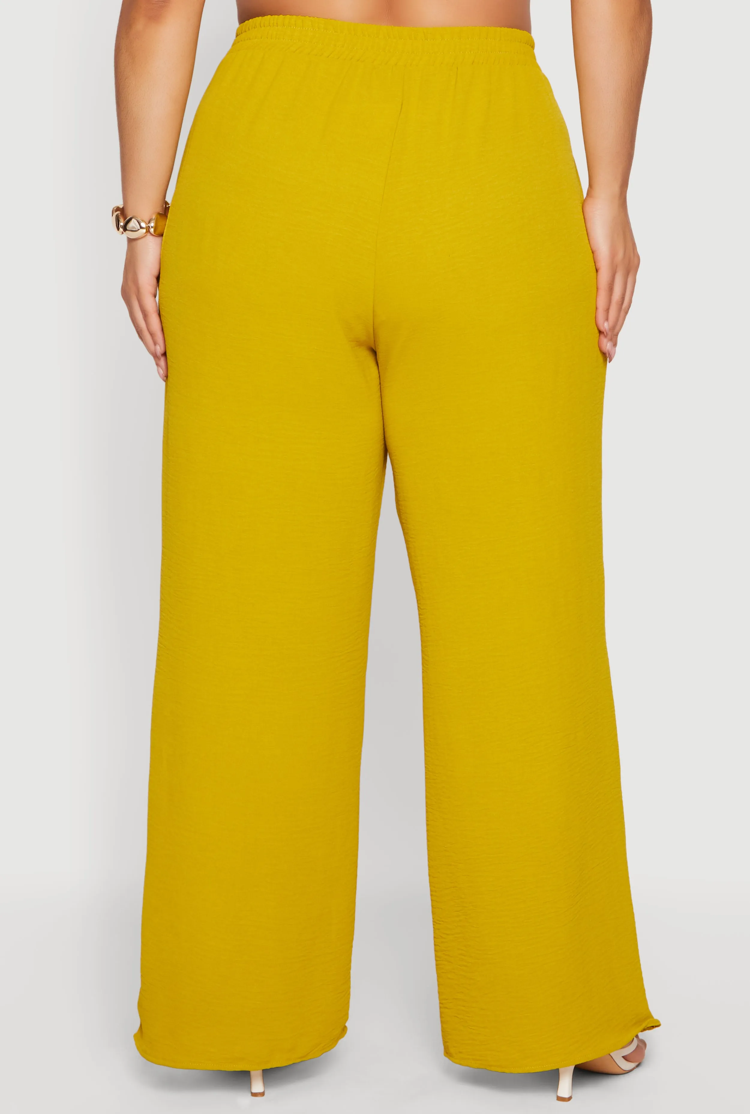 Plus Size Crepe Knit High Waisted Wide Leg Pants sold by Rainbow product image thumbnail 5