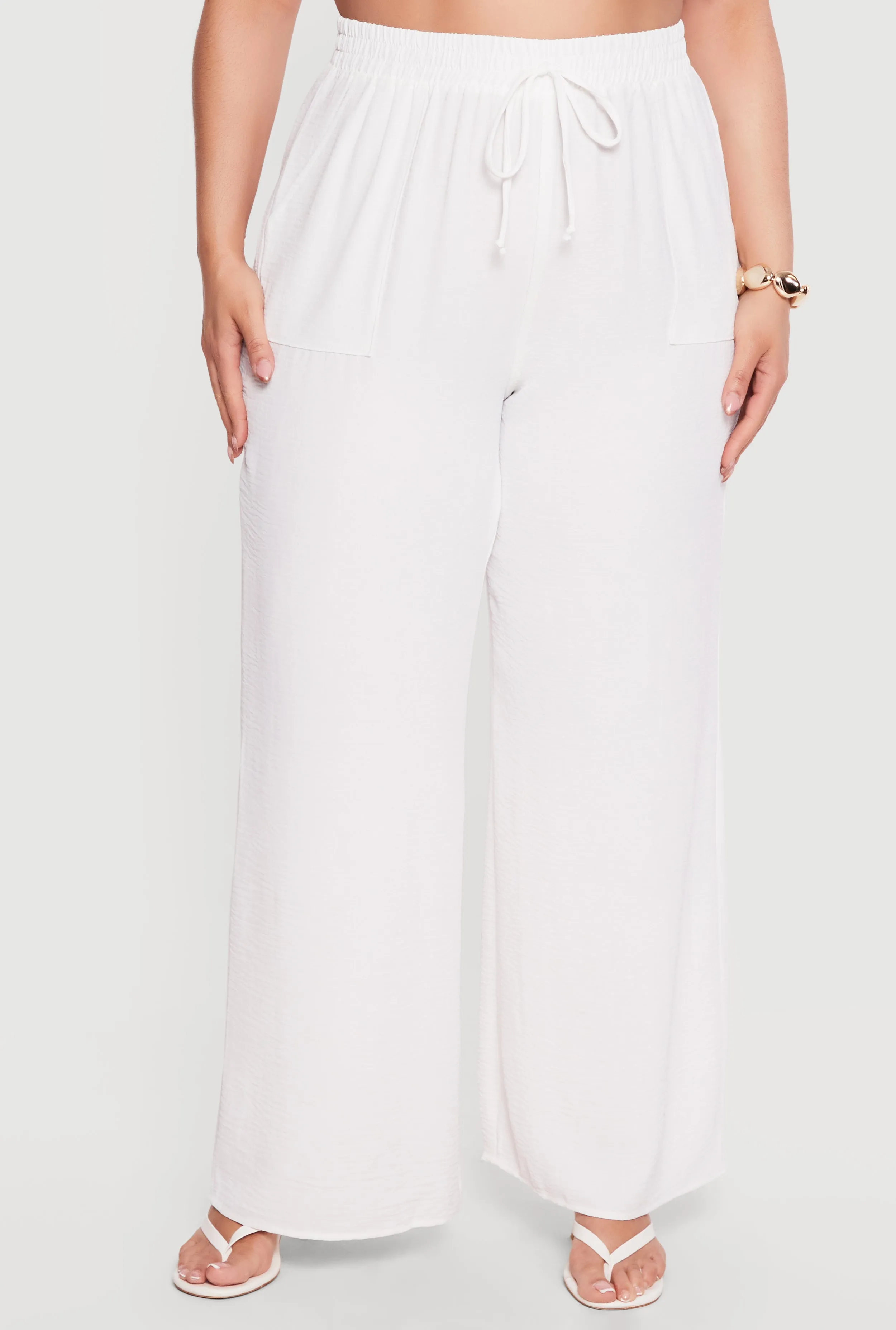 Plus Size Crepe Knit High Waisted Wide Leg Pants sold by Rainbow product image thumbnail 3