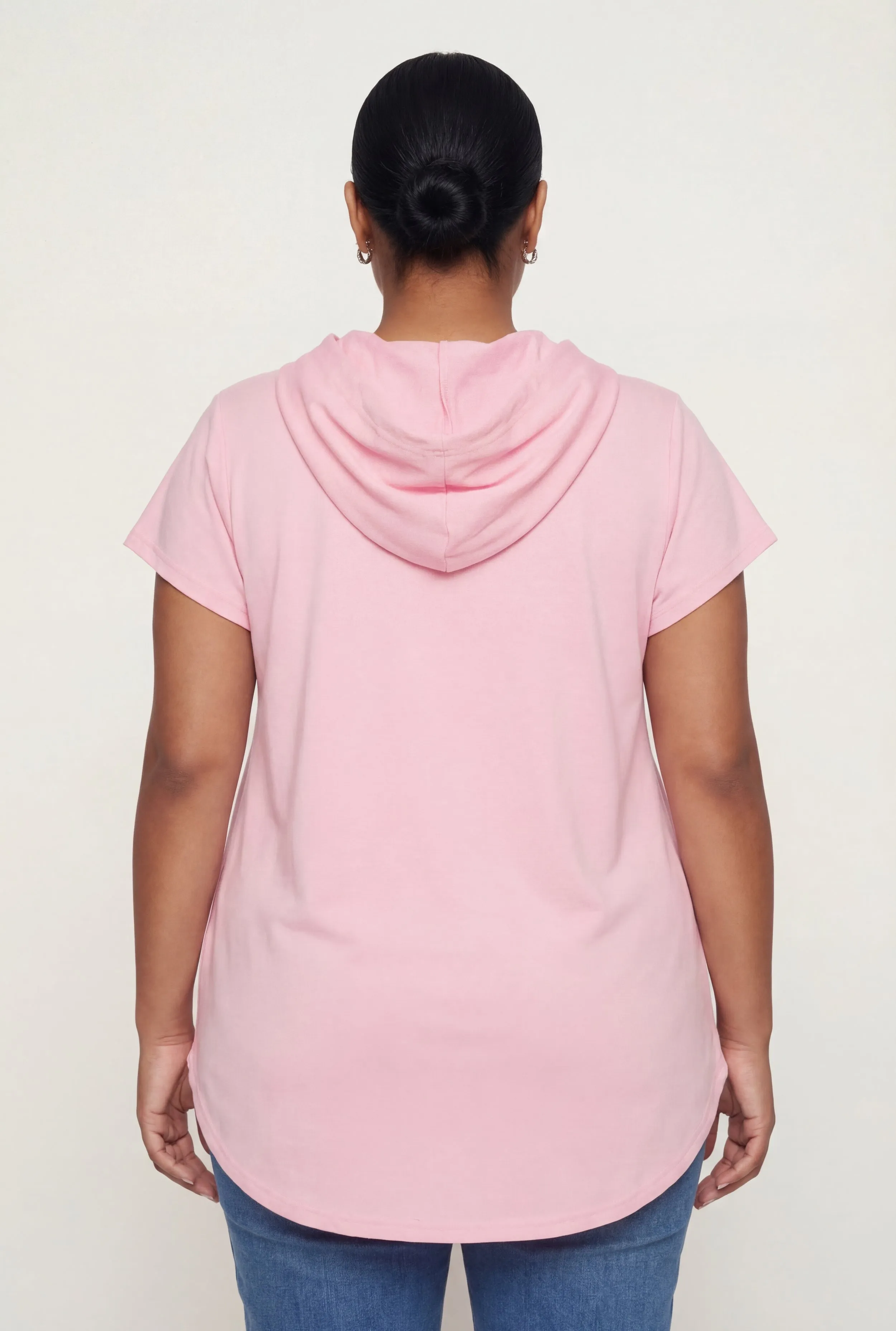 Plus Size Short Sleeve Hooded Tunic Top sold by Rainbow product image thumbnail 5