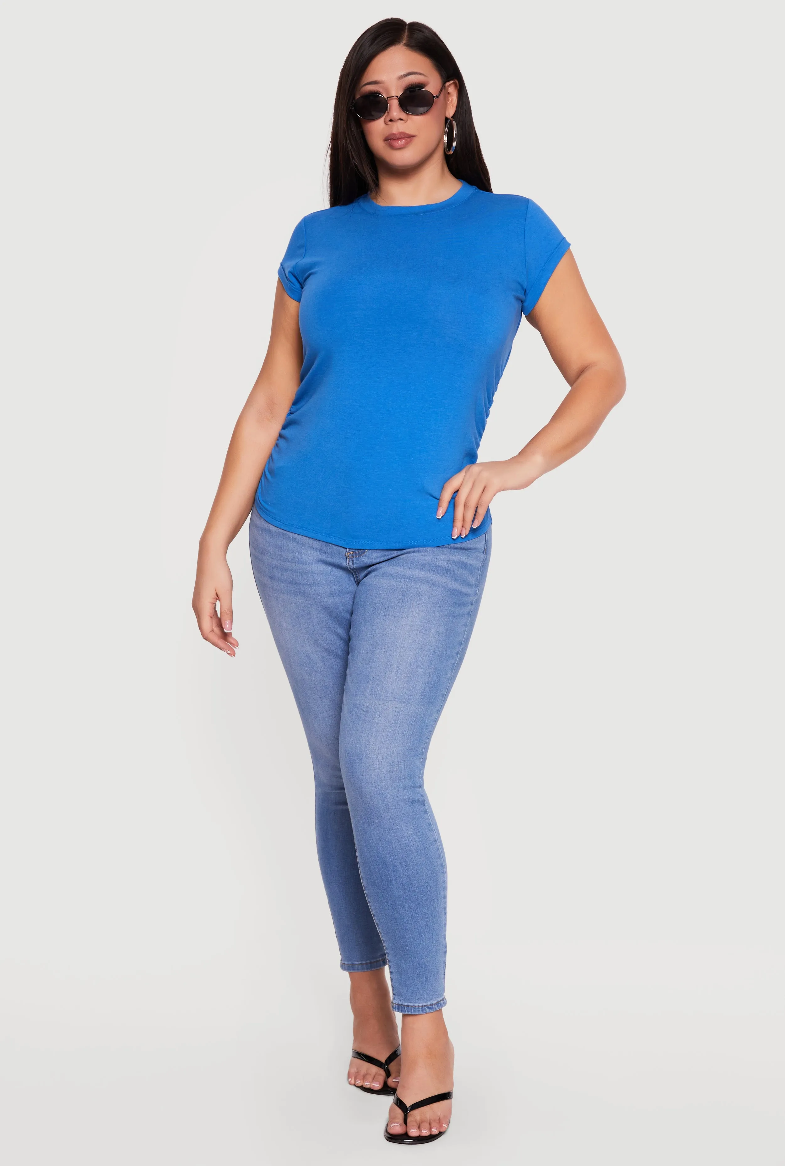 Plus Size Side Ruched Tee sold by Rainbow
