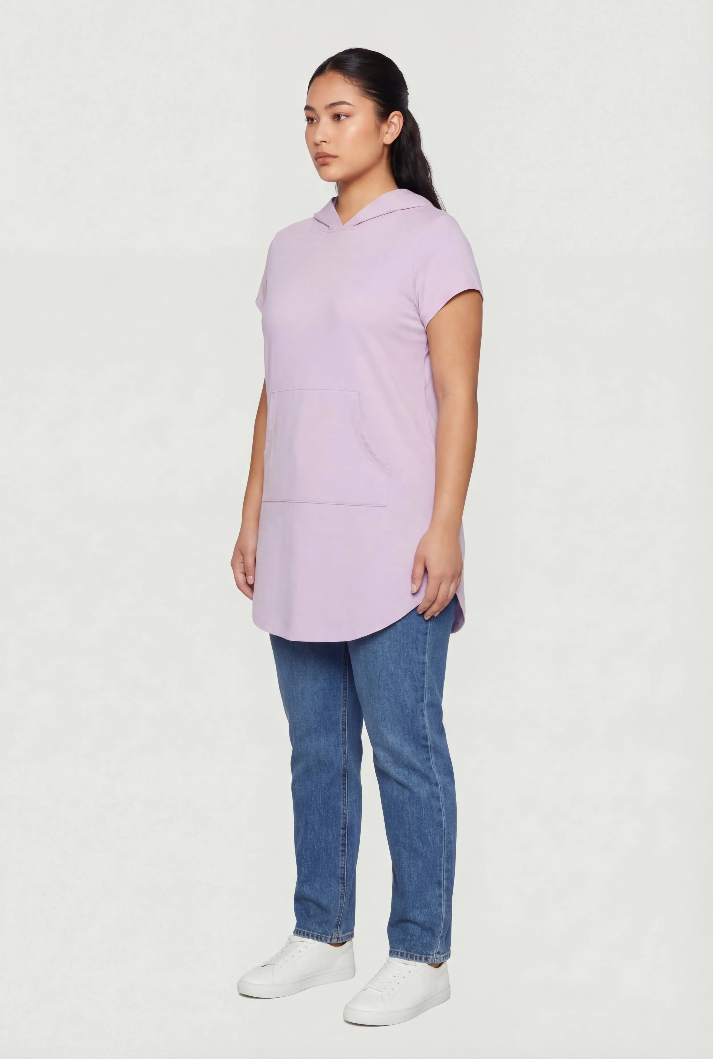 Plus Size Short Sleeve Hooded Tunic Top sold by Rainbow product image thumbnail 3