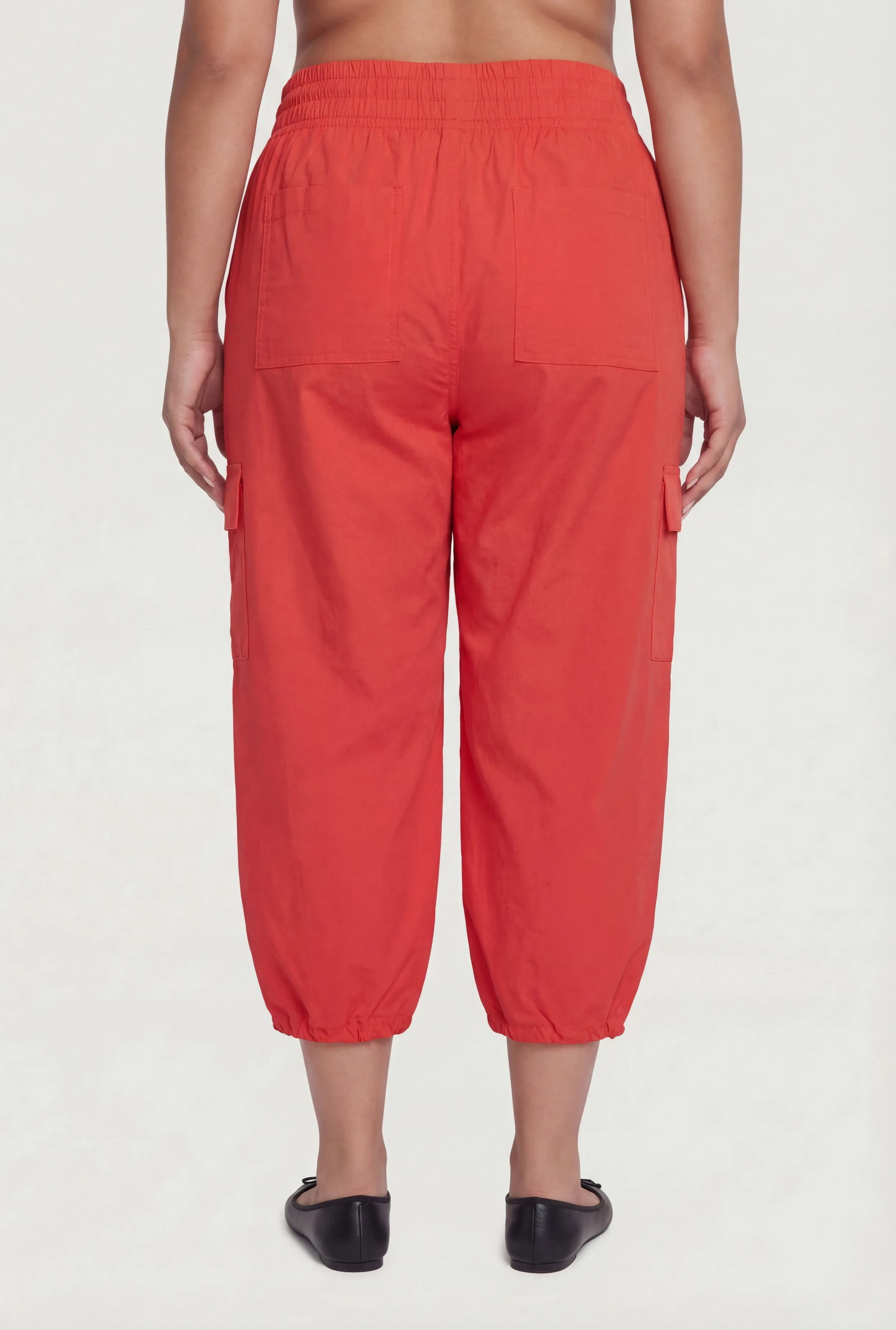 High Waisted Toggle Drawstring Waist Cargo Capris Pants sold by Rainbow product image thumbnail 5