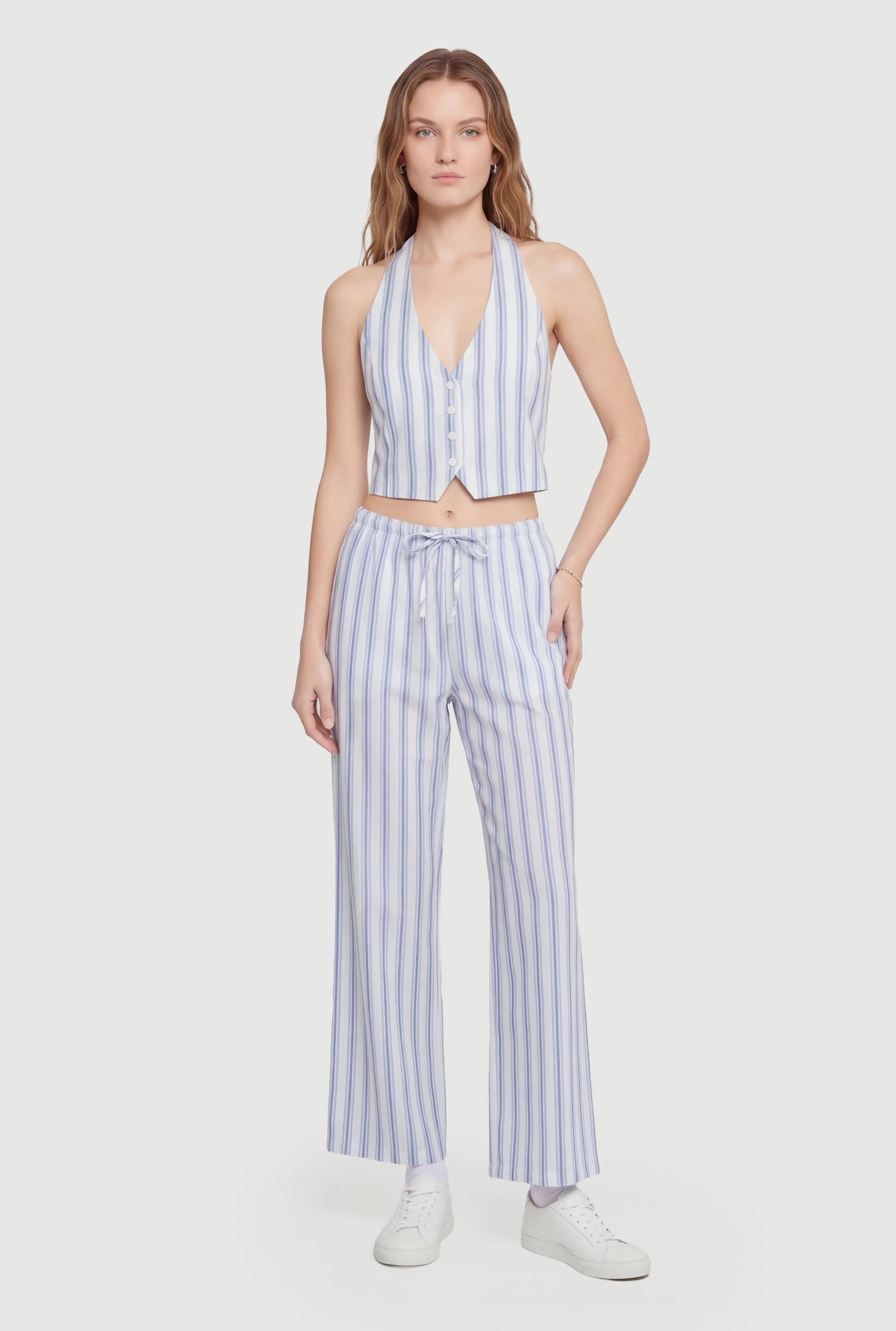 Striped Drawstring Straight Leg Pants sold by Rainbow