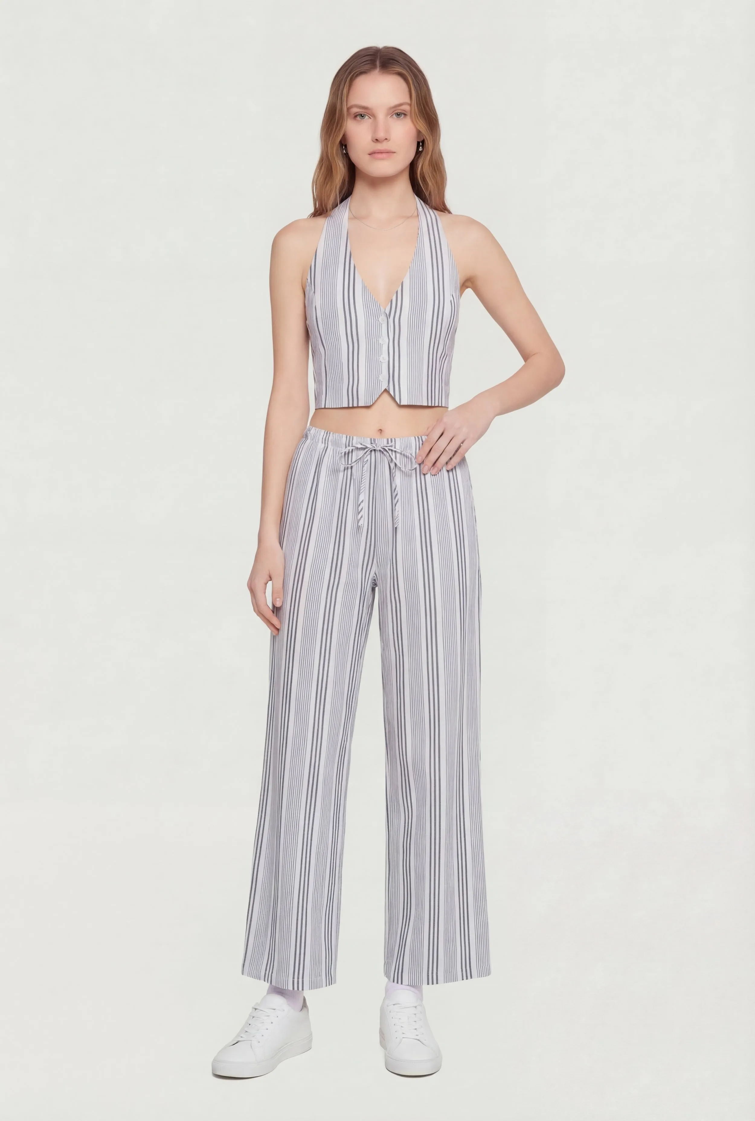 Striped Drawstring Straight Leg Pants sold by Rainbow