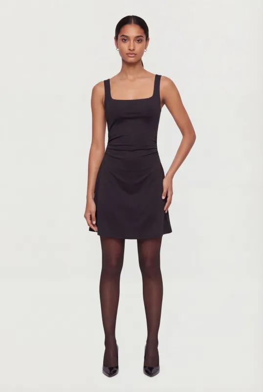 Square Neck Ruched Side Mini Dress made by Rainbow