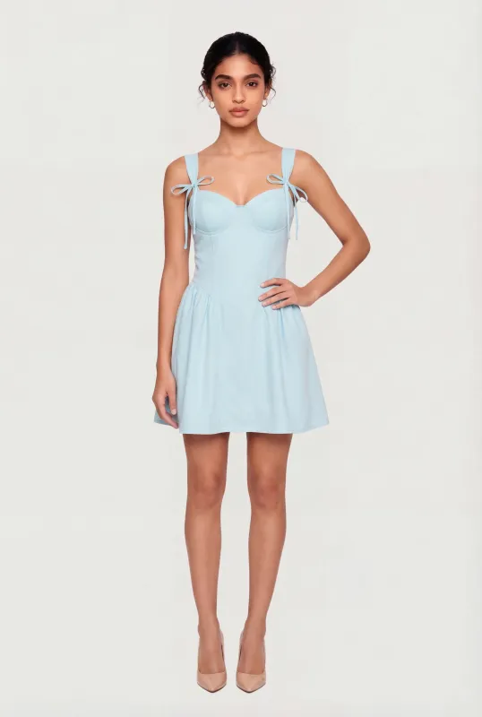 Tie Strap Mini Skater Dress made by iris