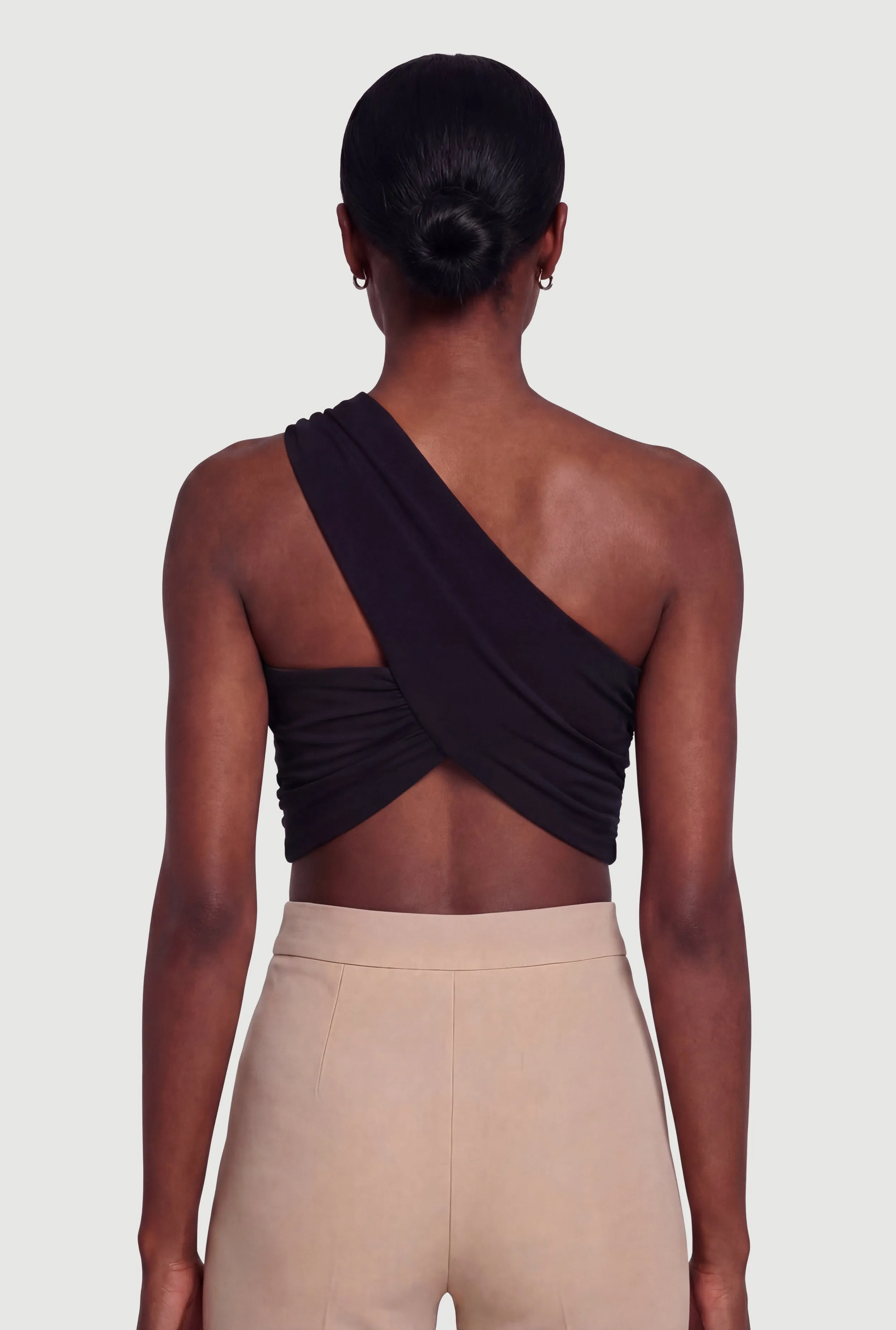 Metallic Detail Side Ruched Crop Top sold by Rainbow product image thumbnail 5