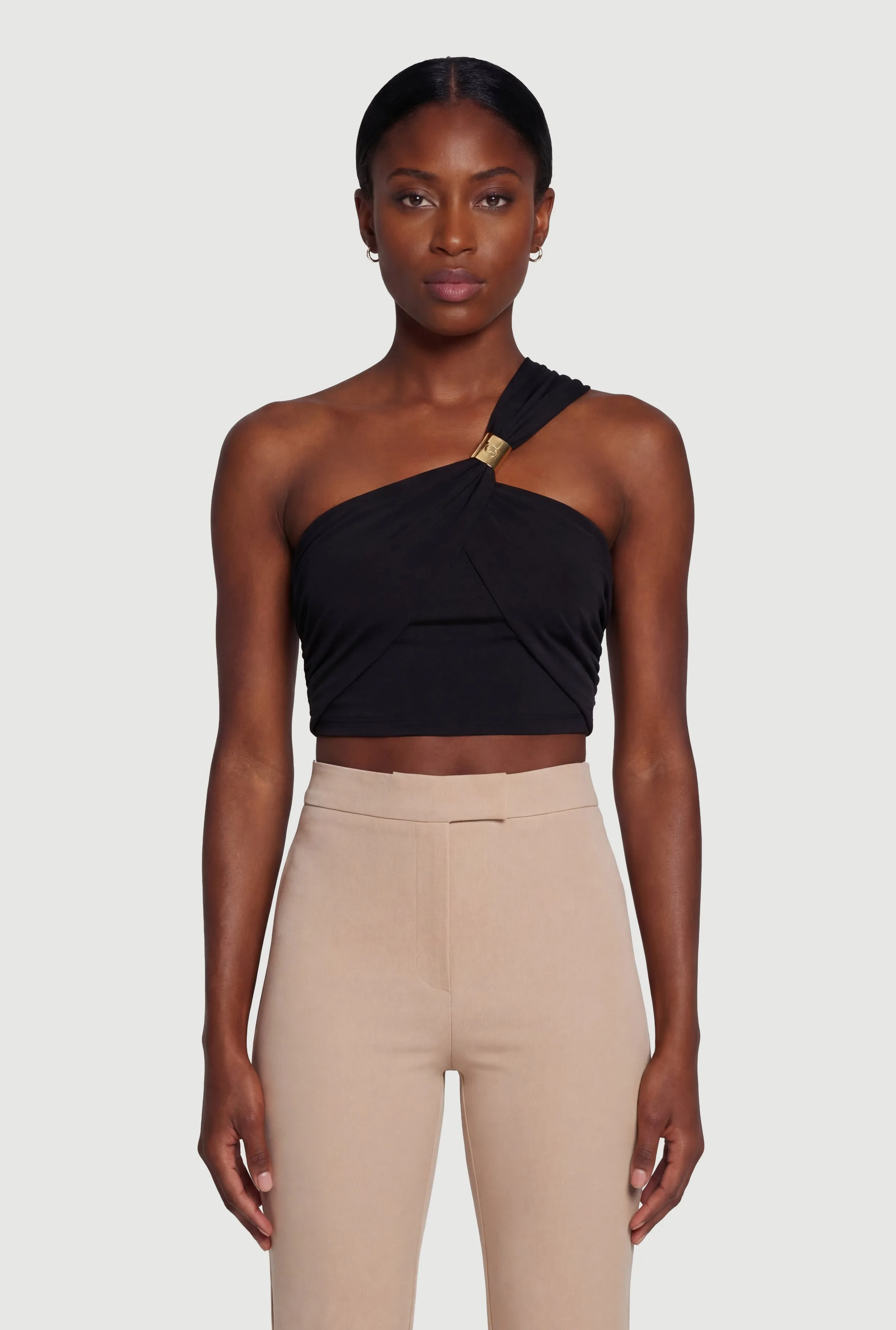 Metallic Detail Side Ruched Crop Top sold by Rainbow product image thumbnail 2