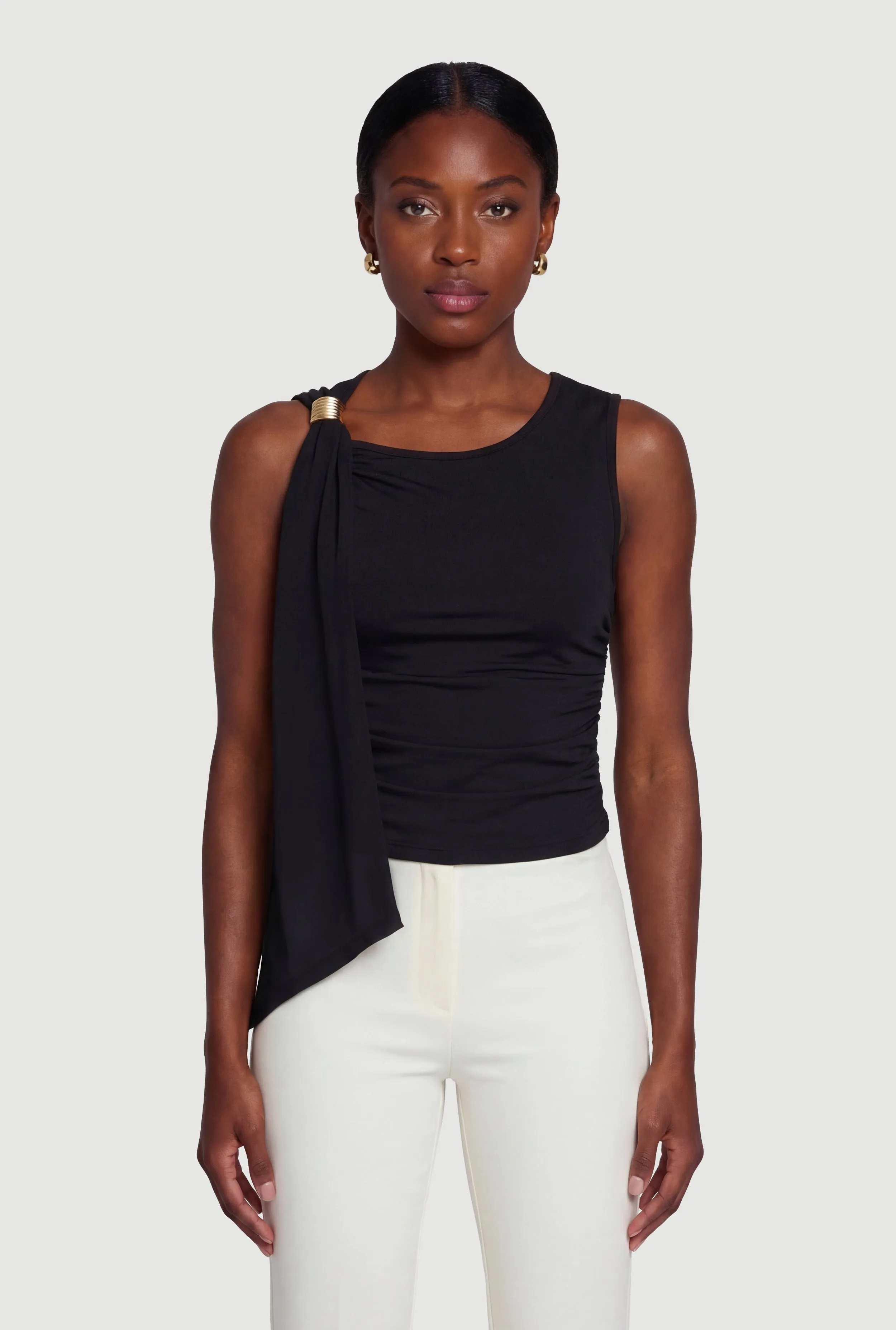 Metallic Detail Ruched Side Scarf Top sold by Rainbow product image thumbnail 2