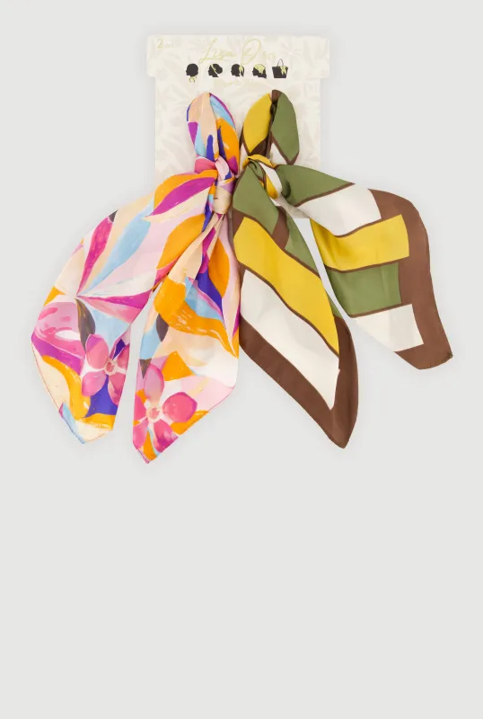 Assorted Trendy Patterned Multiway Scarves 2 Pack made by Rainbow