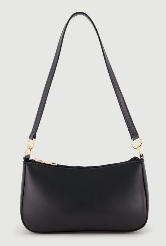 Solid Faux Leather Handbag made by Rainbow