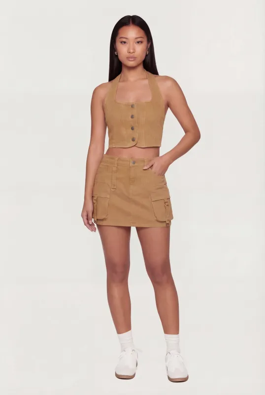 Denim Cargo Mini Skirt made by Rainbow