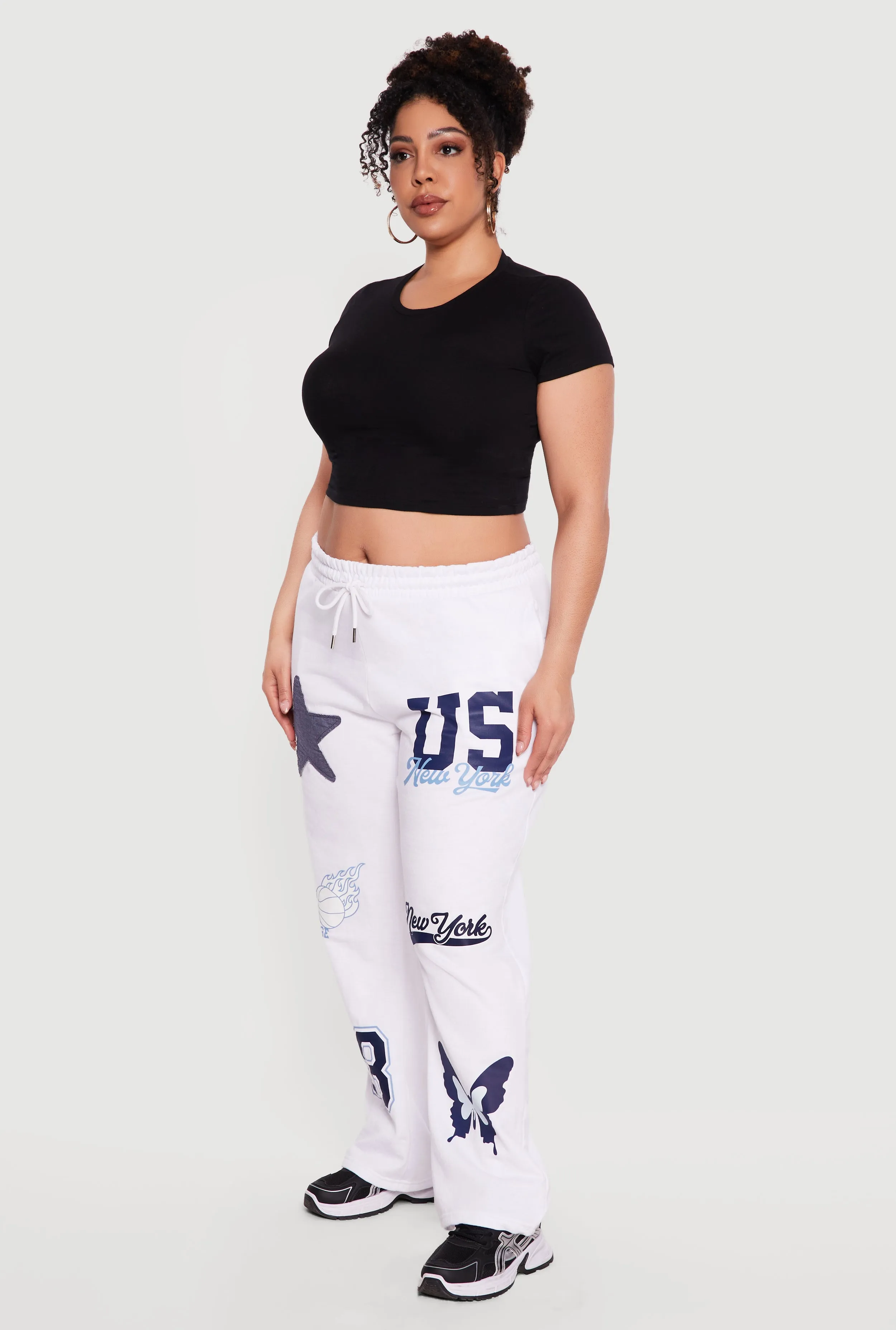 High Waisted New York Graphic Drawstring Waist Sweatpants sold by Rainbow product image thumbnail 2