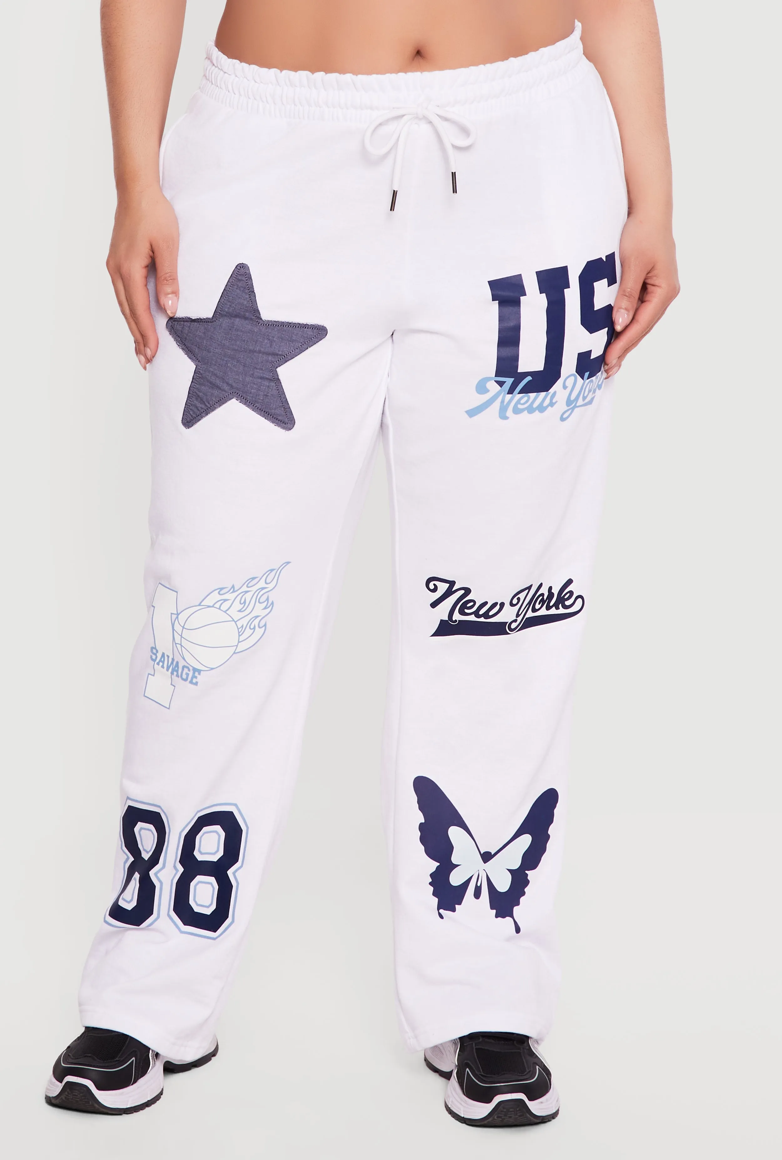 High Waisted New York Graphic Drawstring Waist Sweatpants sold by Rainbow product image thumbnail 3