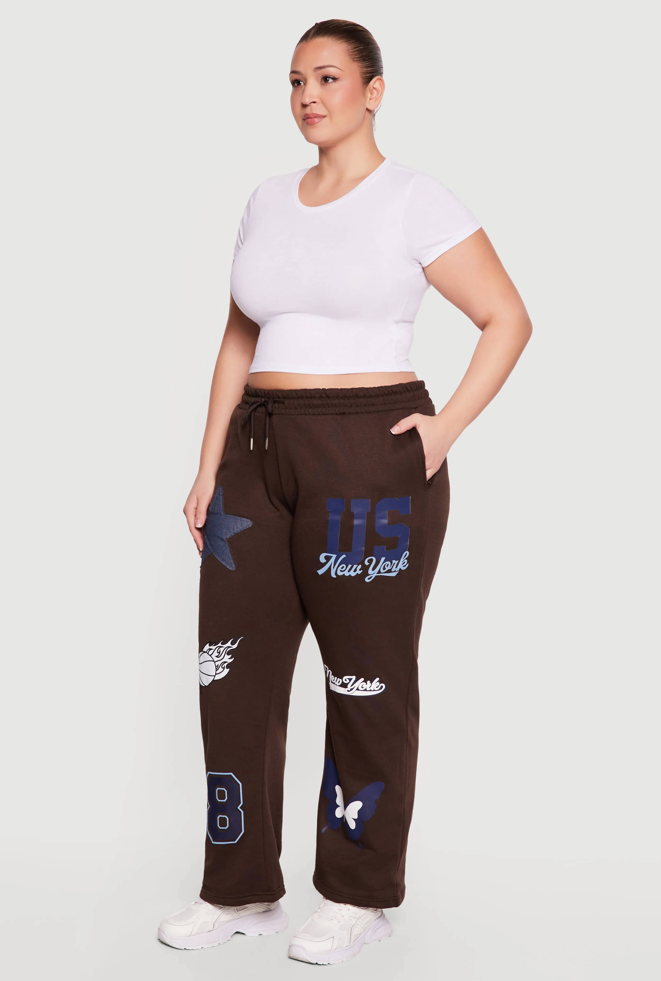 High Waisted New York Graphic Drawstring Waist Sweatpants sold by Rainbow product image thumbnail 2