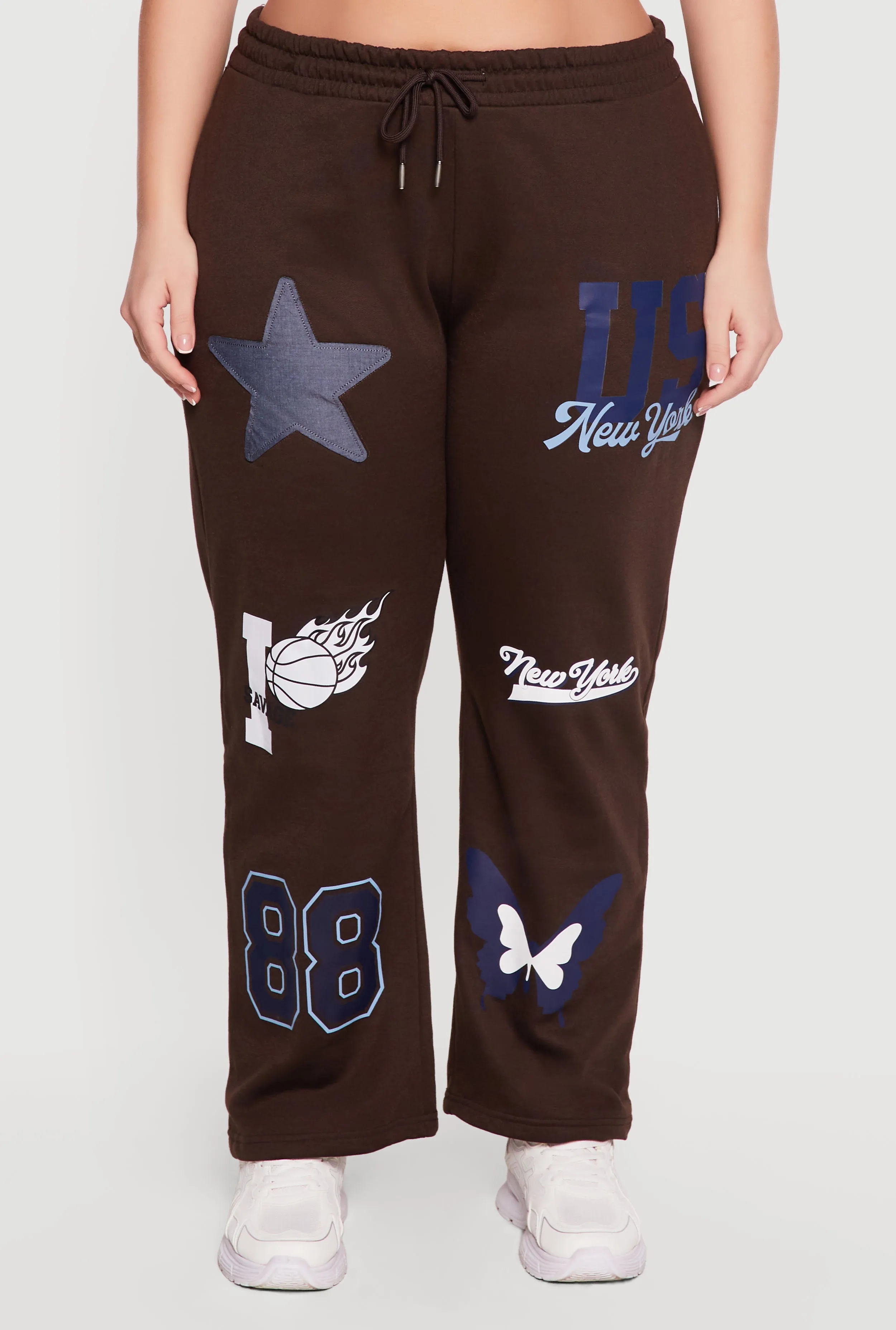 High Waisted New York Graphic Drawstring Waist Sweatpants sold by Rainbow product image thumbnail 3